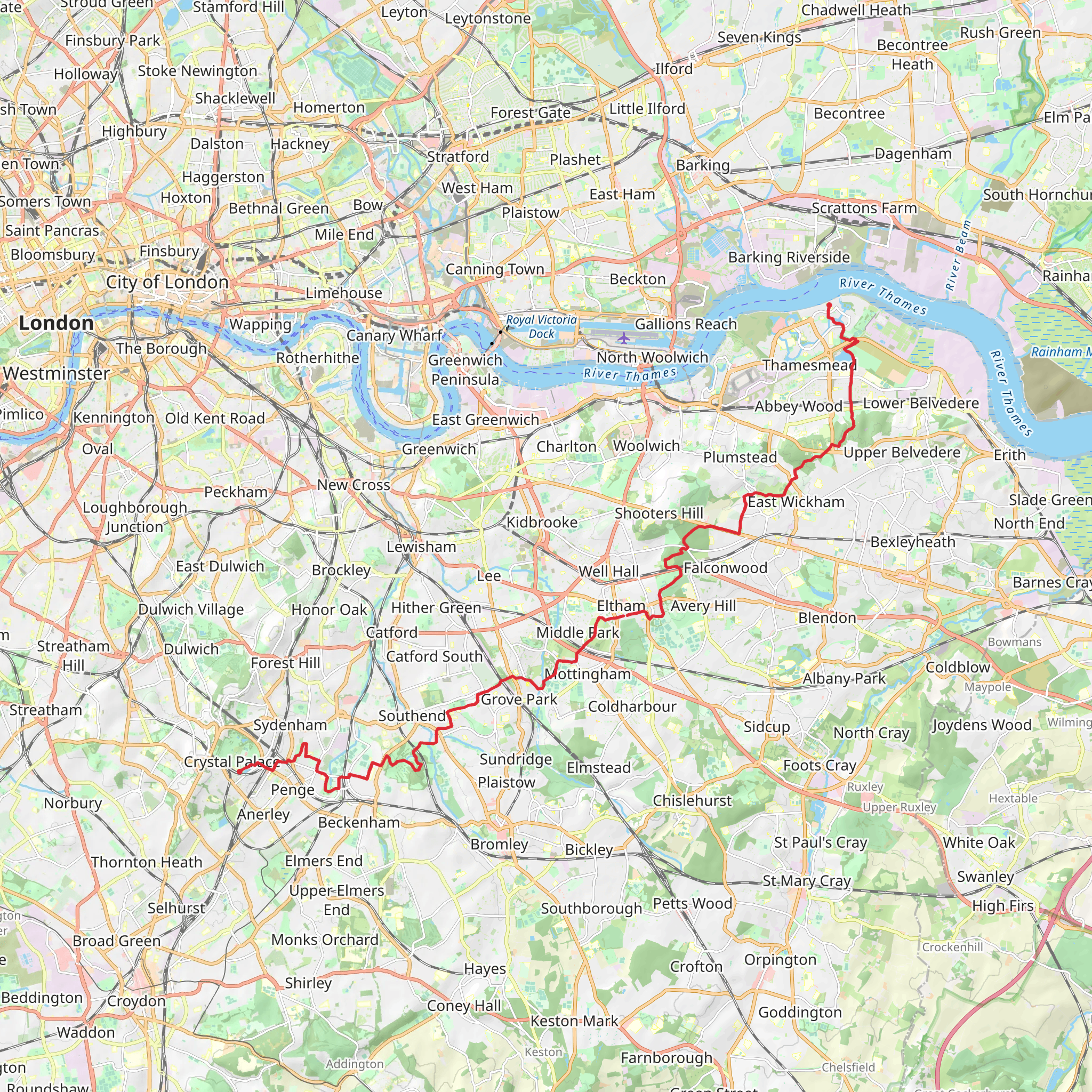 Green Chain Walk mobile static map