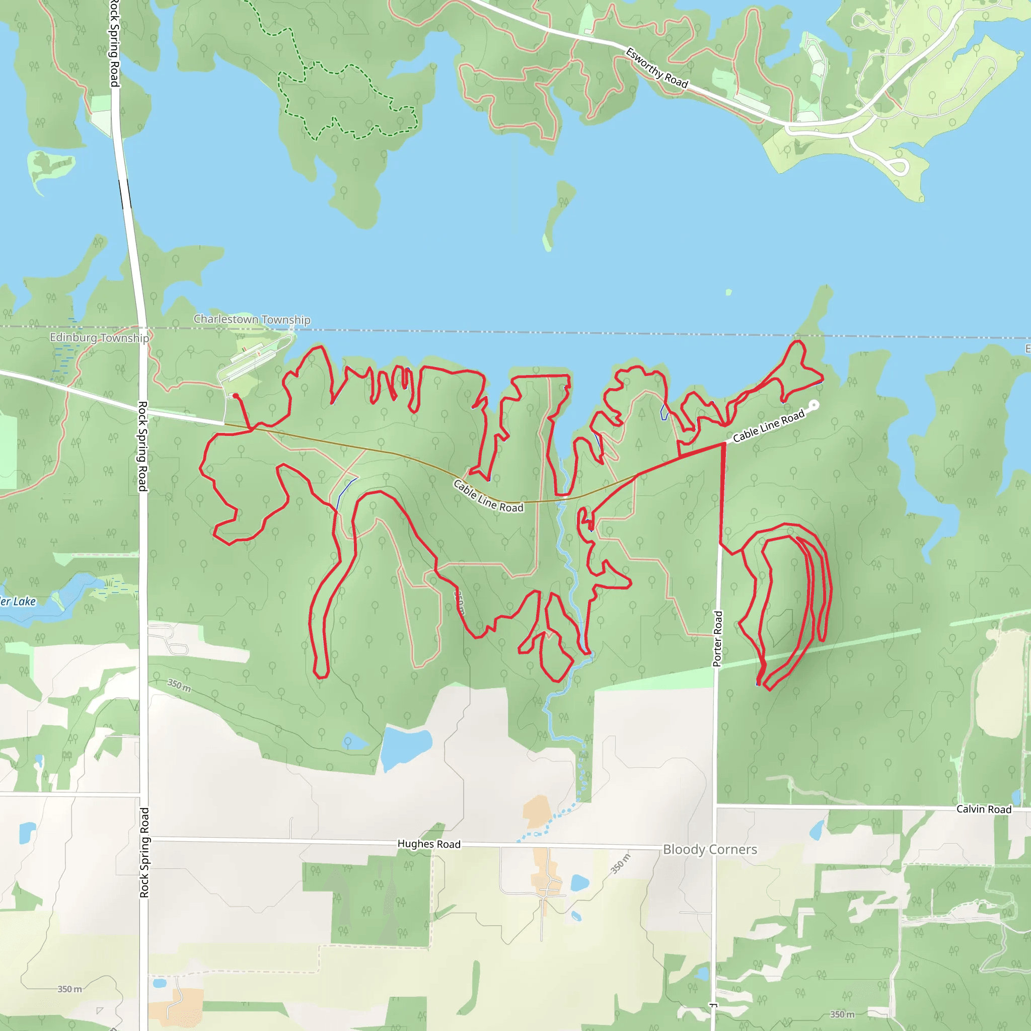East Davis Trail, Quarry Trail and Bit O' Honey Loop mobile static map