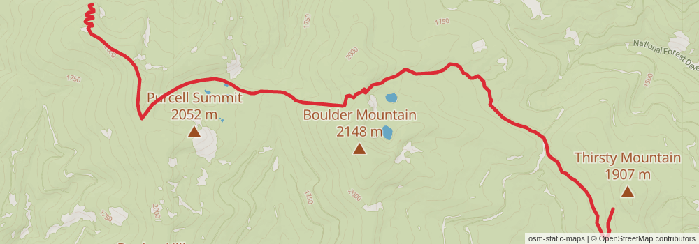 American Perimeter Trail - Rocky Mountains Primary stage 165 Map