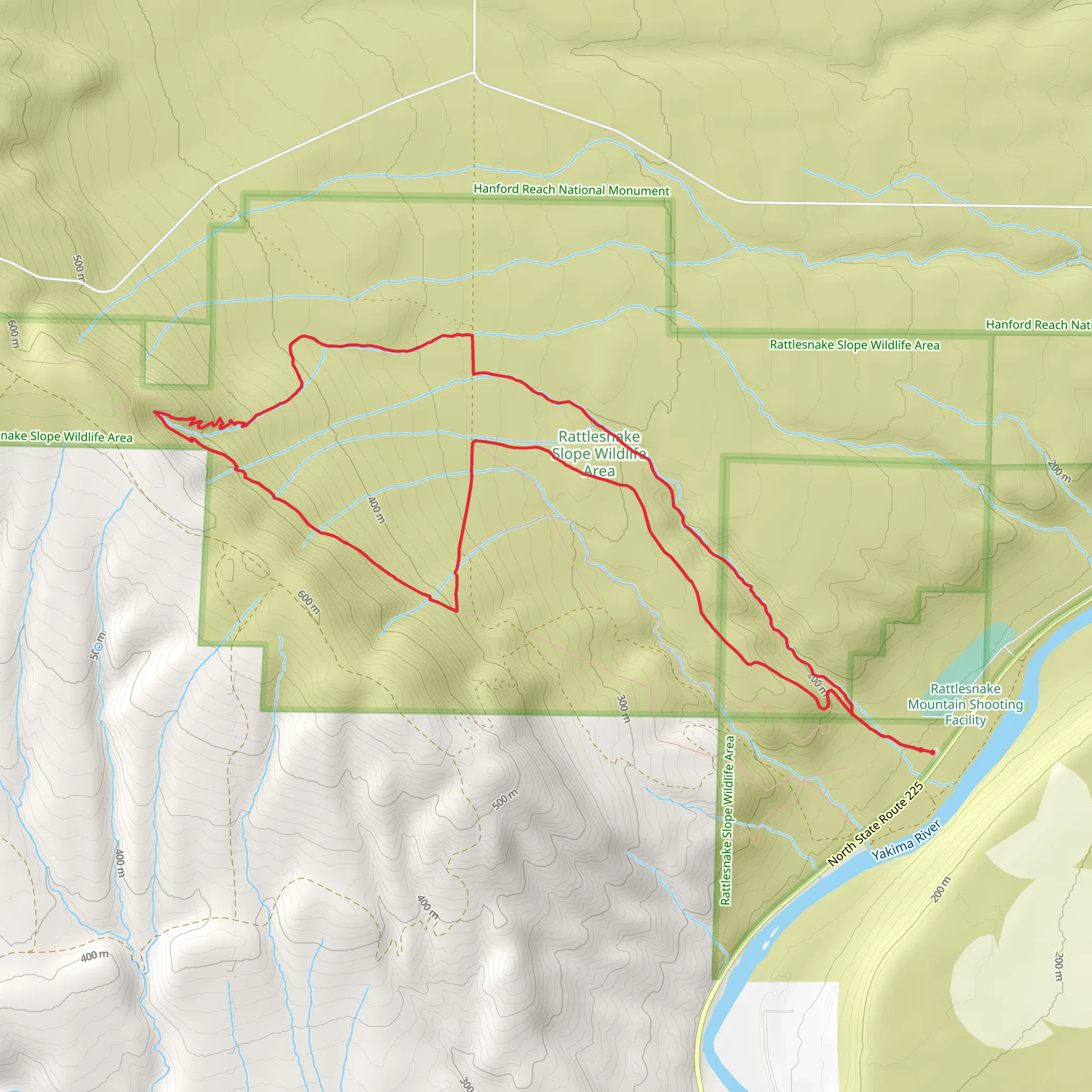 North Canyon and Slope Loop Trail mobile static map