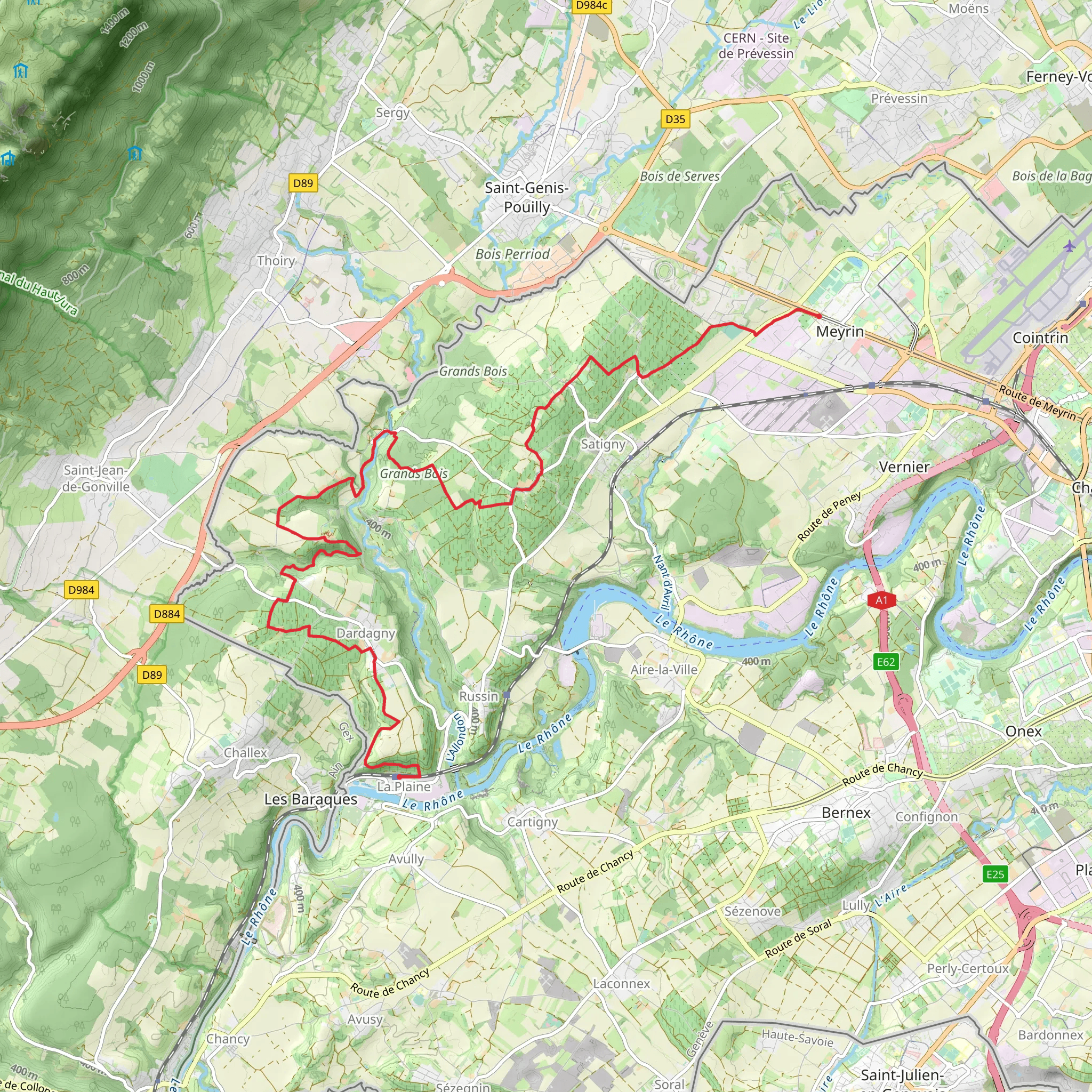 Rive Droite Trail - Meyrin – La Plaine mobile static map