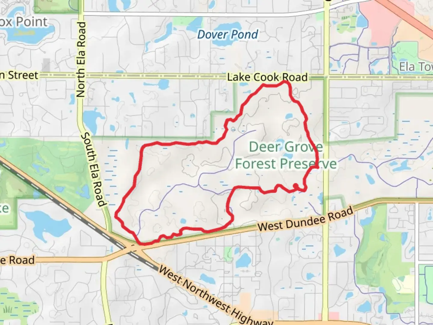 An image depicting the trail Yellow Loop Trail - Deer Grove Nature Preserve and its surrounding area.
