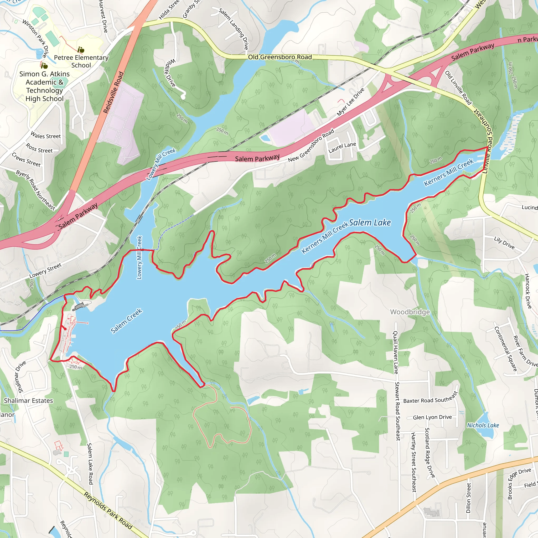 Salem Lake Loop mobile static map