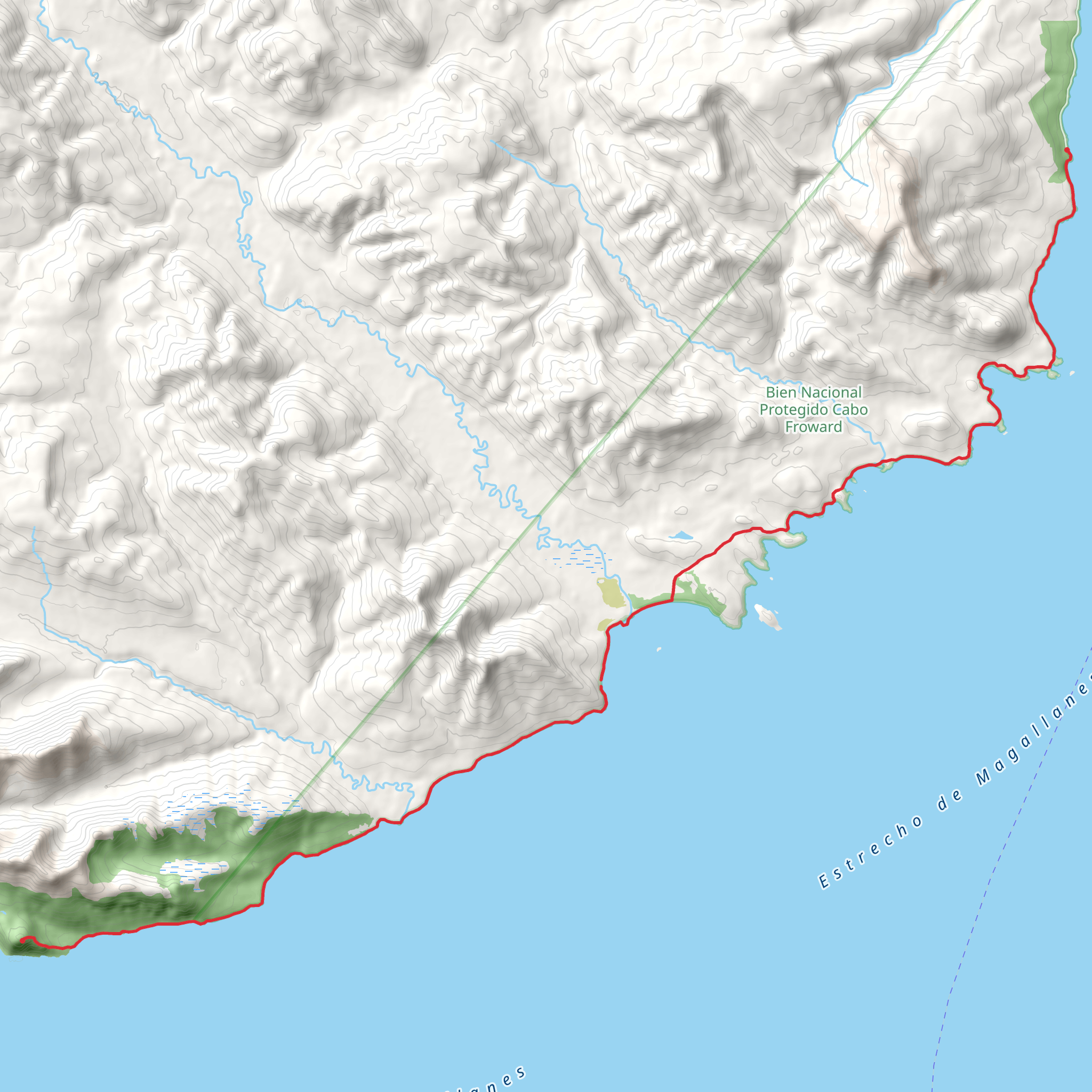 Cabo Froward Trek mobile static map