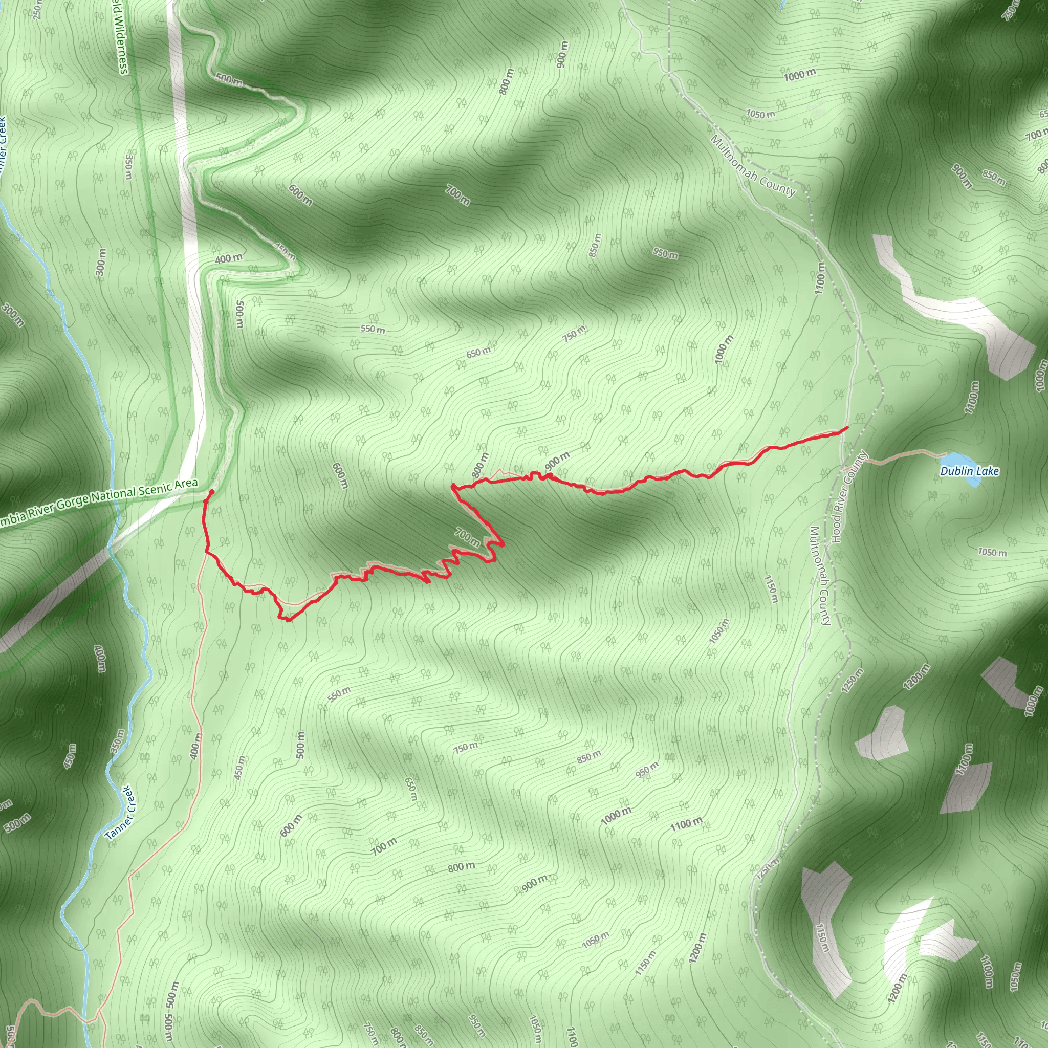 Tanner Cutoff Trail mobile static map