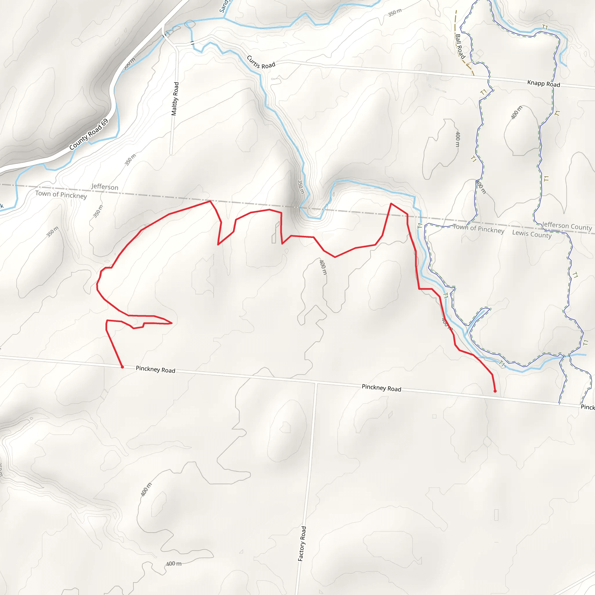 Pinckney Road Trail mobile static map
