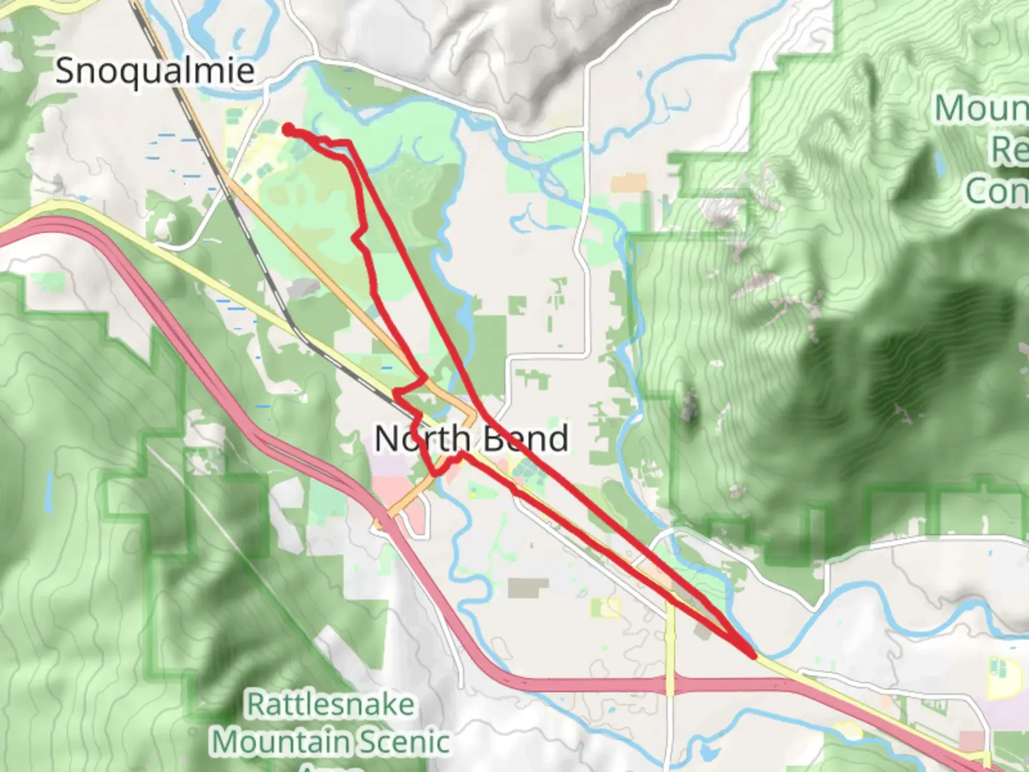 An image depicting the trail Meadowbrook, Tanner and Snoqualmie Valley Loop Trail and its surrounding area.