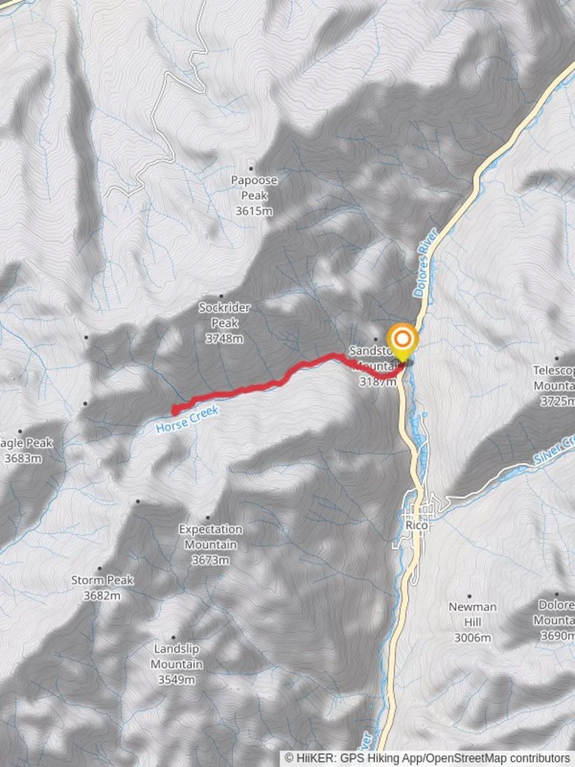 An image depicting the trail Horse Creek Trail and its surrounding area.
