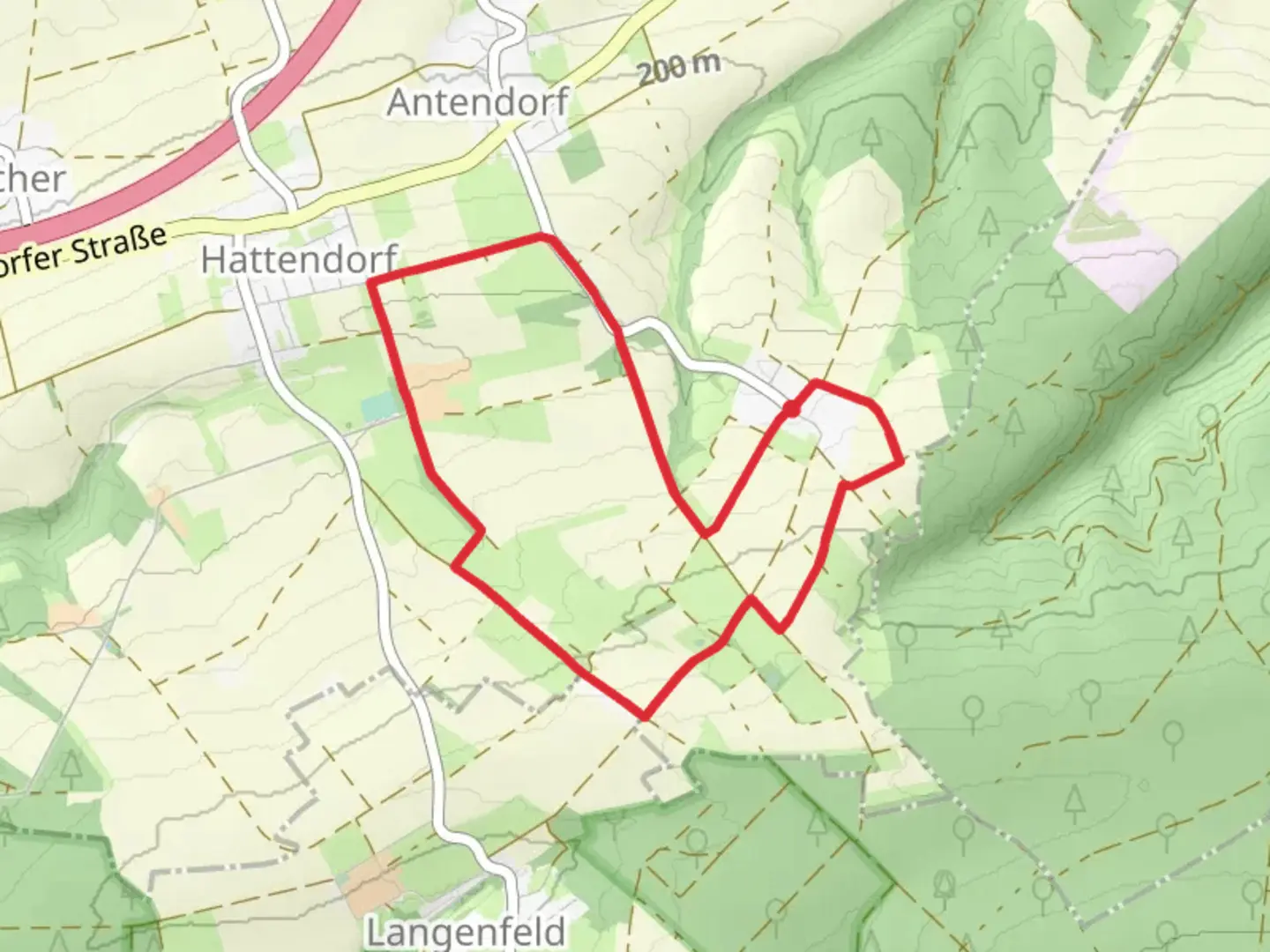 An image depicting the trail Dachtelfeldweg X12 and AU2 Rundwanderweg Auetal 2 and its surrounding area.