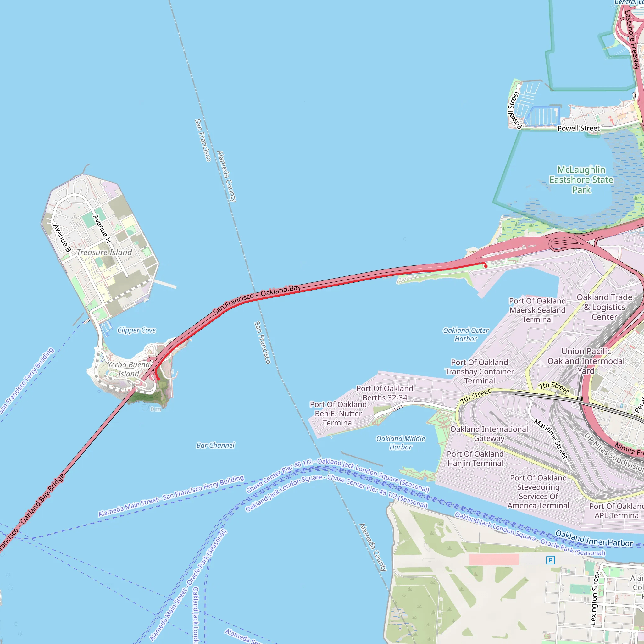 Alexander Zuckermann Bay Bridge Trail mobile static map