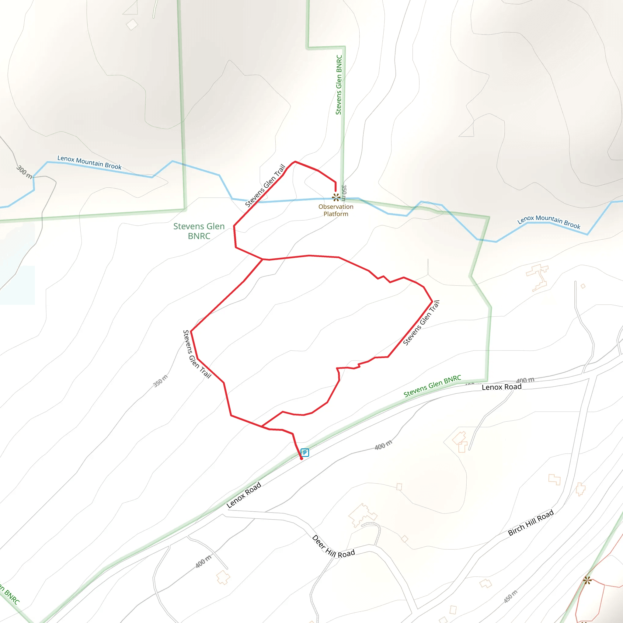 Stevens Glen Loop Trail mobile static map
