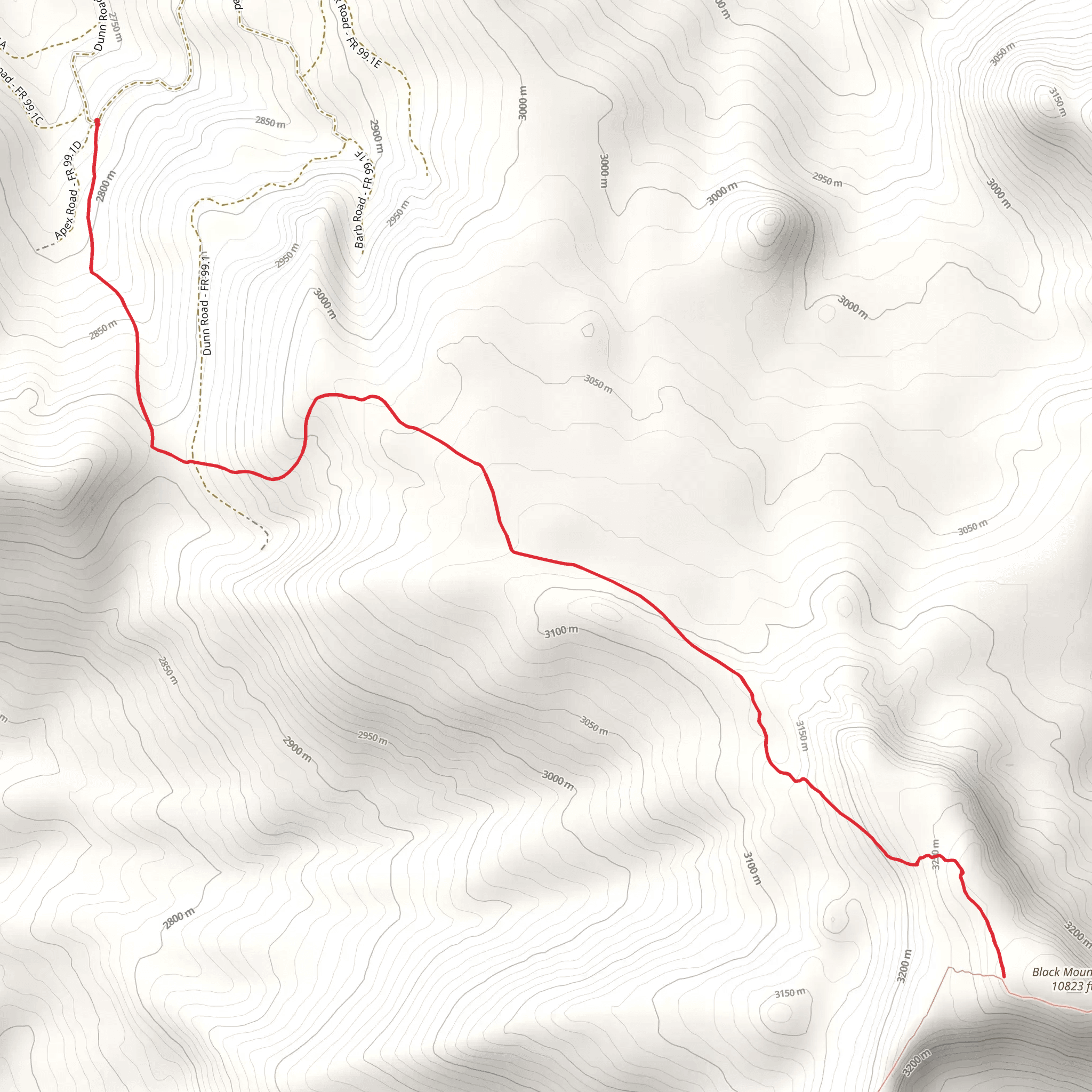 Fortification Creek Trail mobile static map