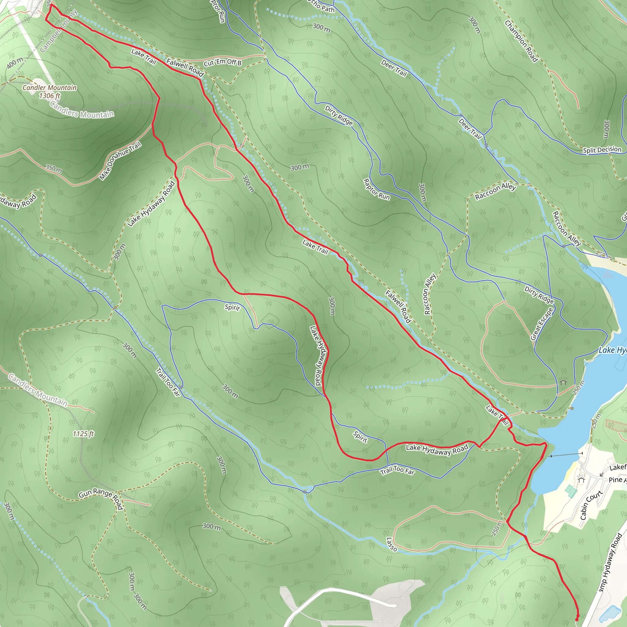 Mike Donahue and Lake Loop Trail mobile static map
