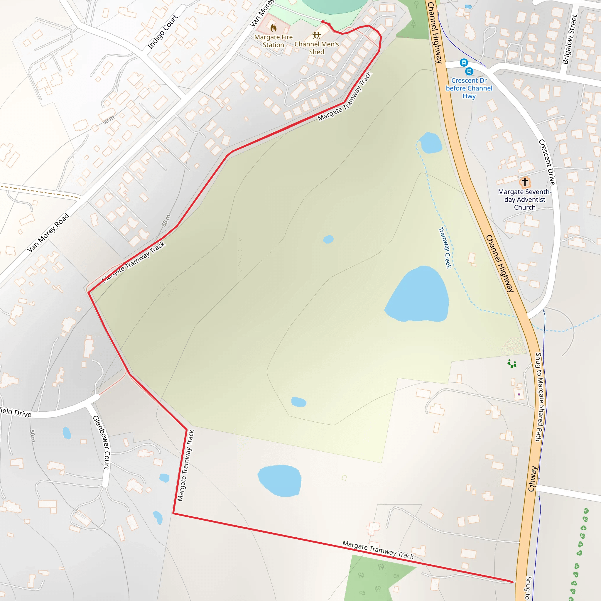 Margate Tramway Track mobile static map