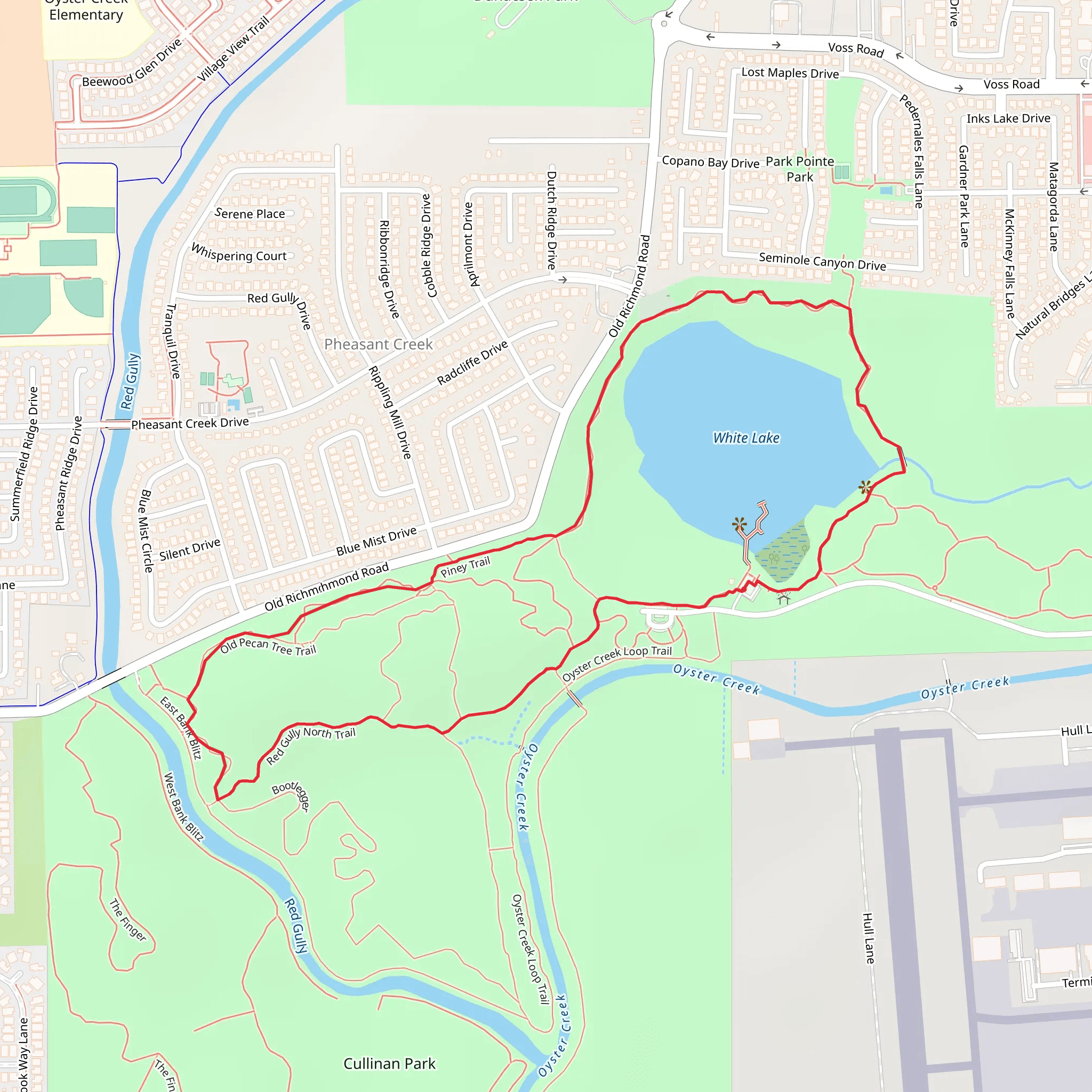 White Lake, Piney and Oyster Creek Loop Trail mobile static map