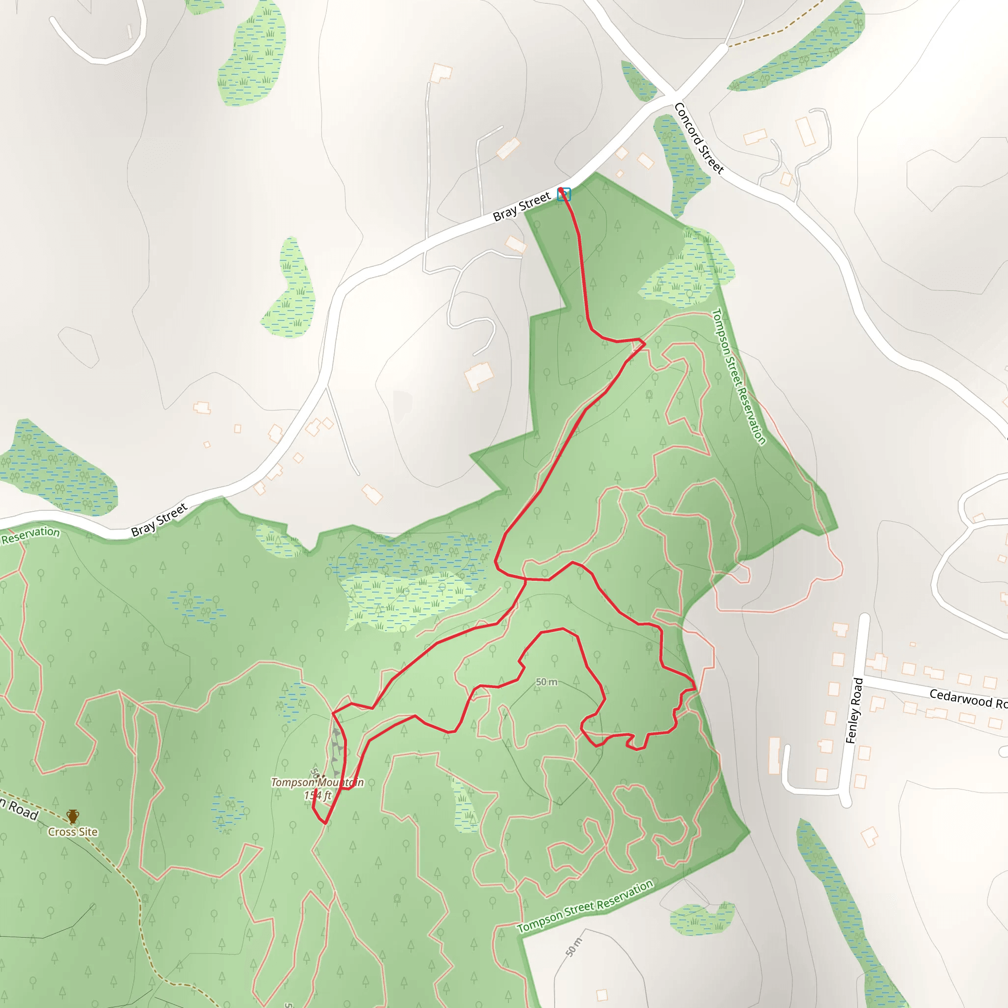 Tomposon Mountain from Bray Street mobile static map