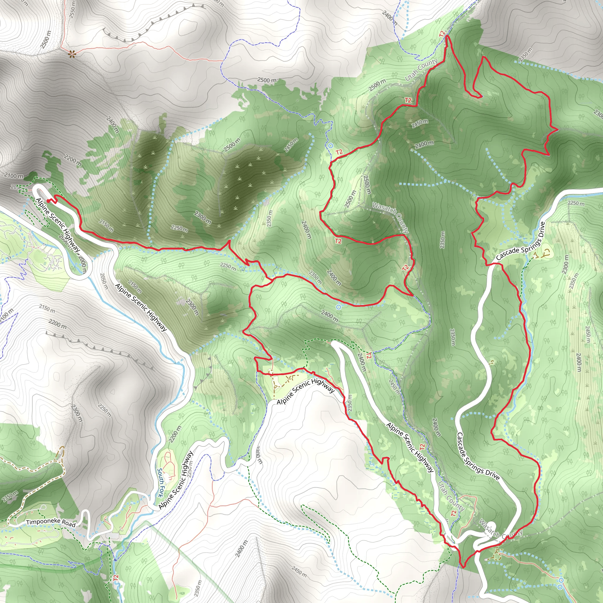 Pine Hollow Trail, South Fork Little Deer Creek Trail and Willow Hollow Trail mobile static map