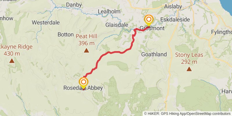 Sea to Sea from Whitby to Morecambe stage 2 Map