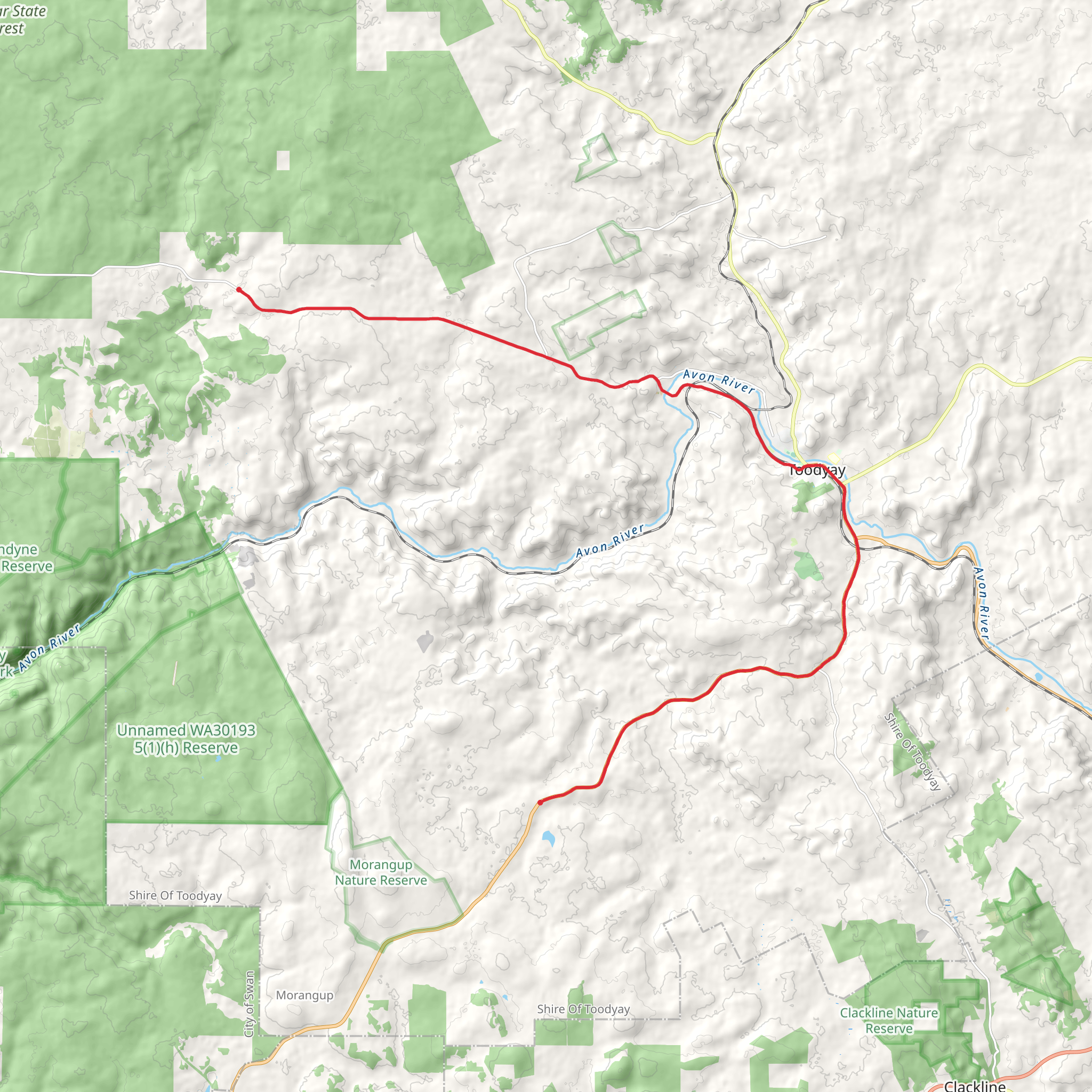 Toodyay Food and Picnic Trail mobile static map