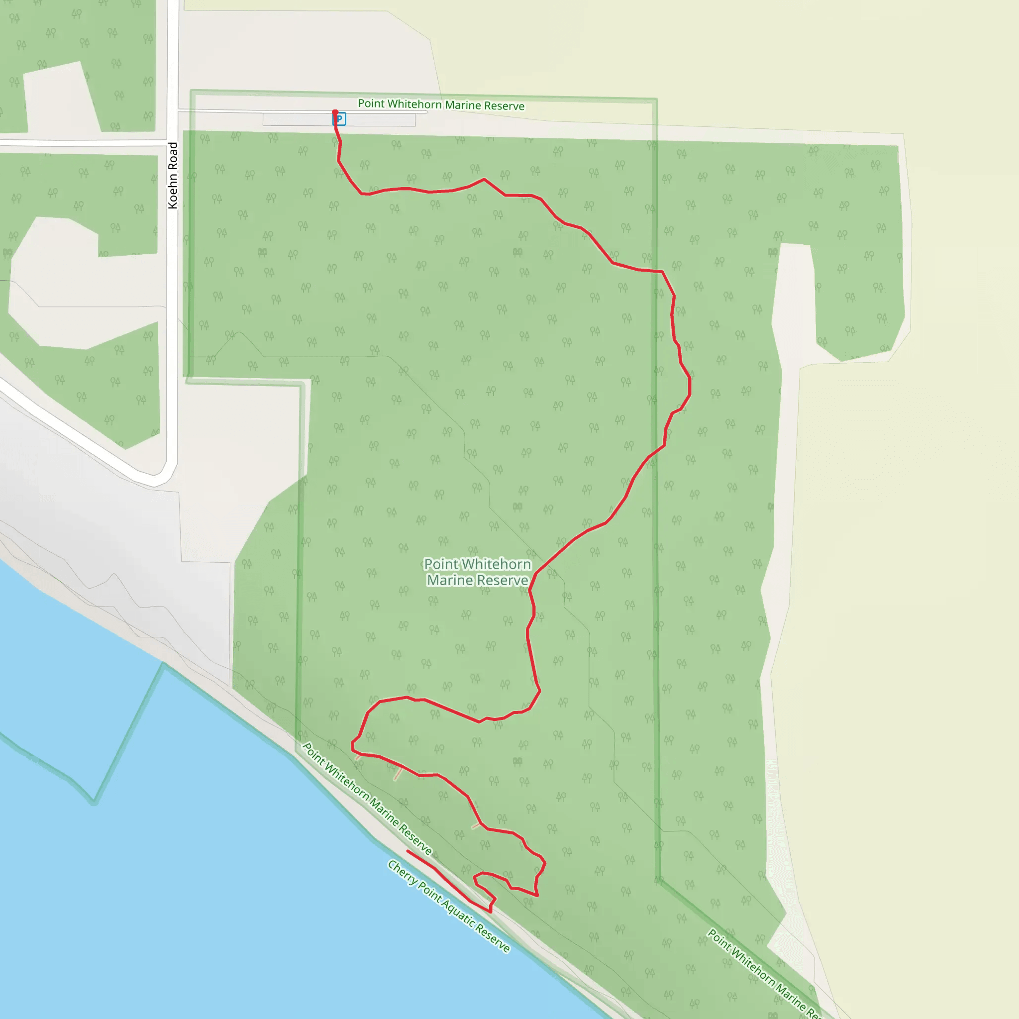 Point Whitehorn Marine Reserve Trail mobile static map