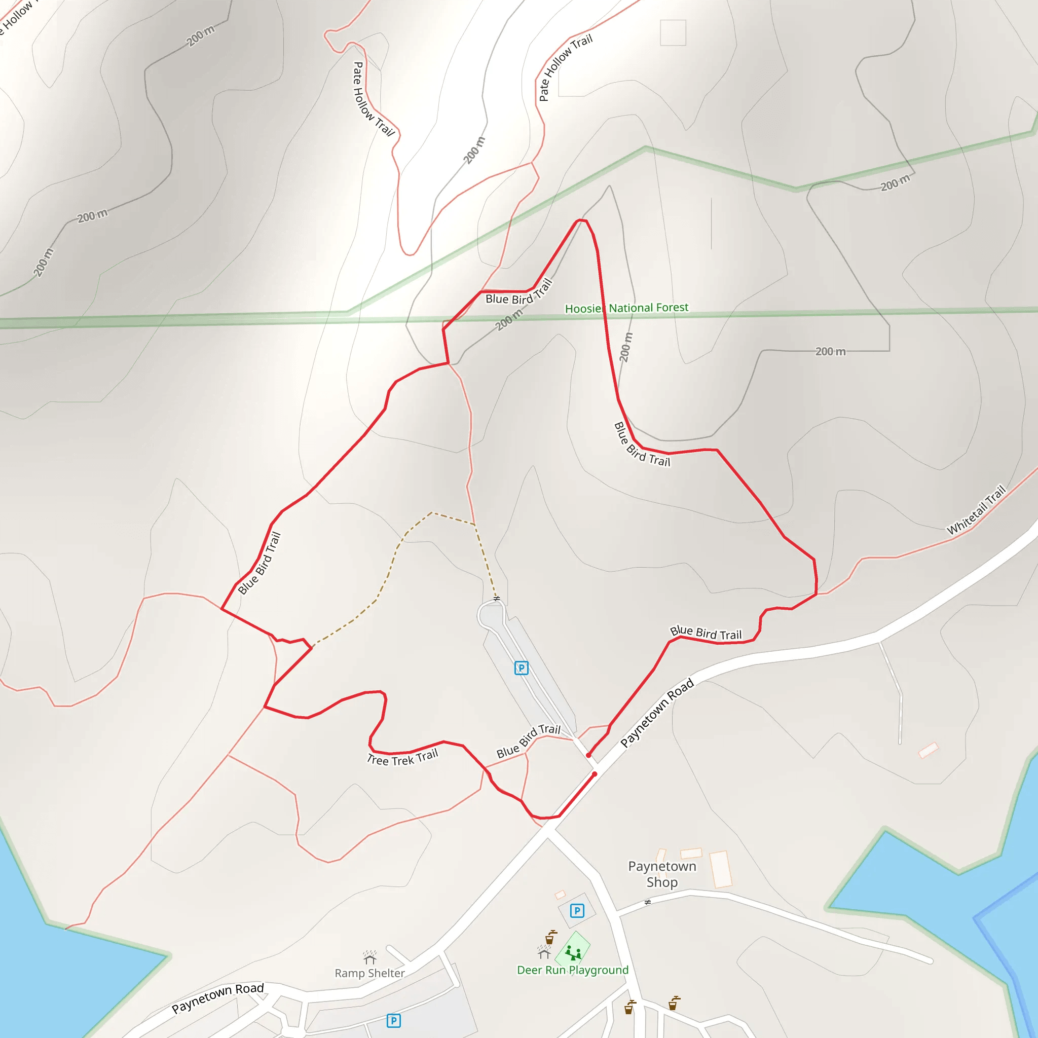 Blue Bird Loop Trail mobile static map