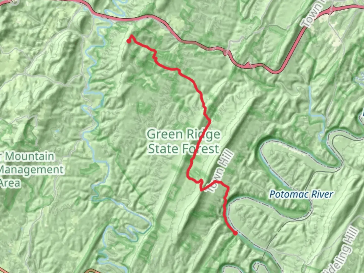 An image depicting the trail Great Eastern Trail to Chesapeake and Ohio Canal Trail and its surrounding area.