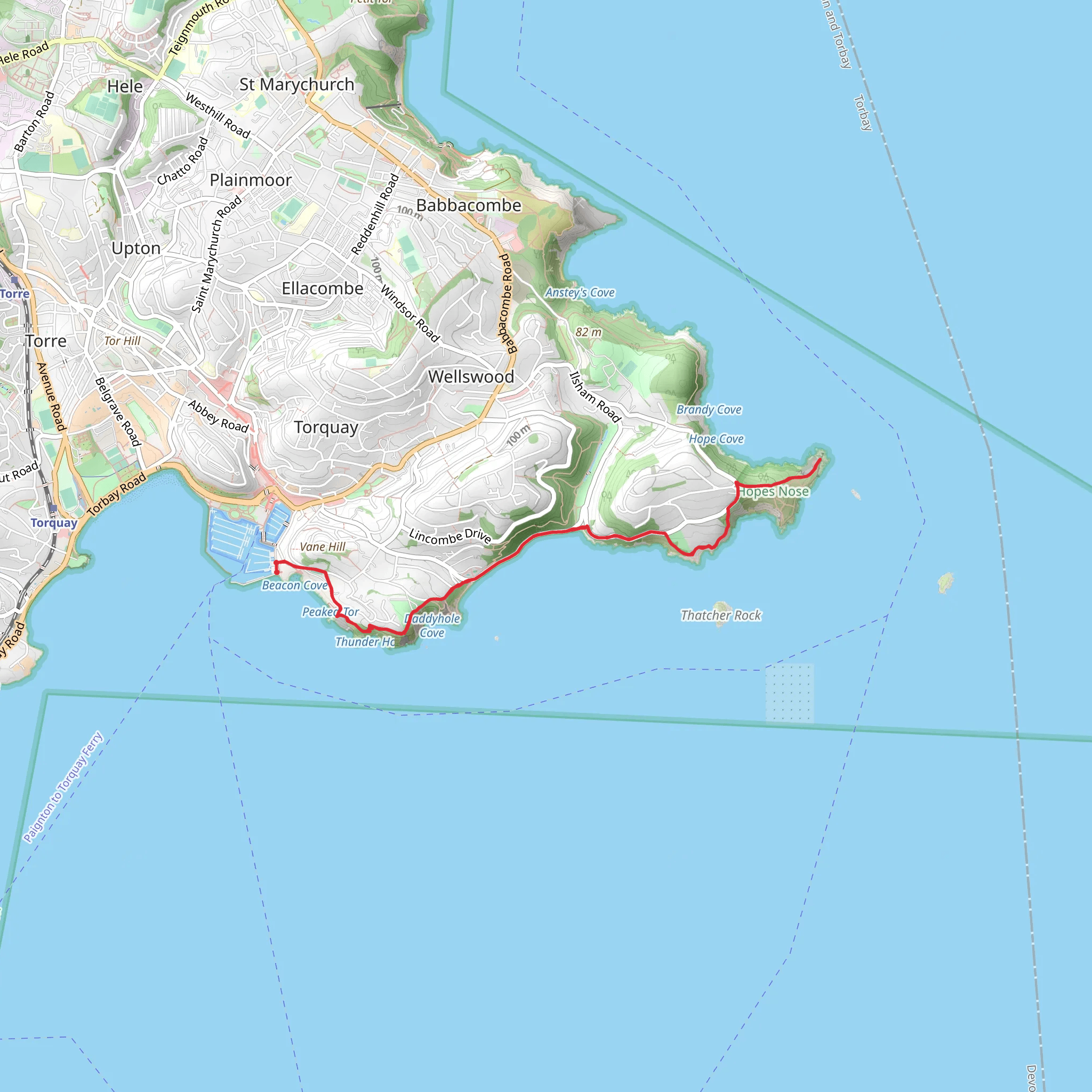 Hope's Nose Point Walk mobile static map