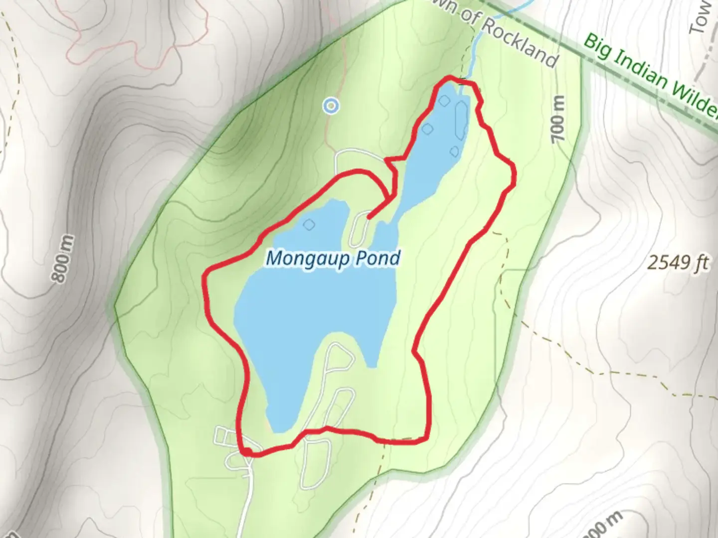 An image depicting the trail Mongaup Pond Loop and its surrounding area.