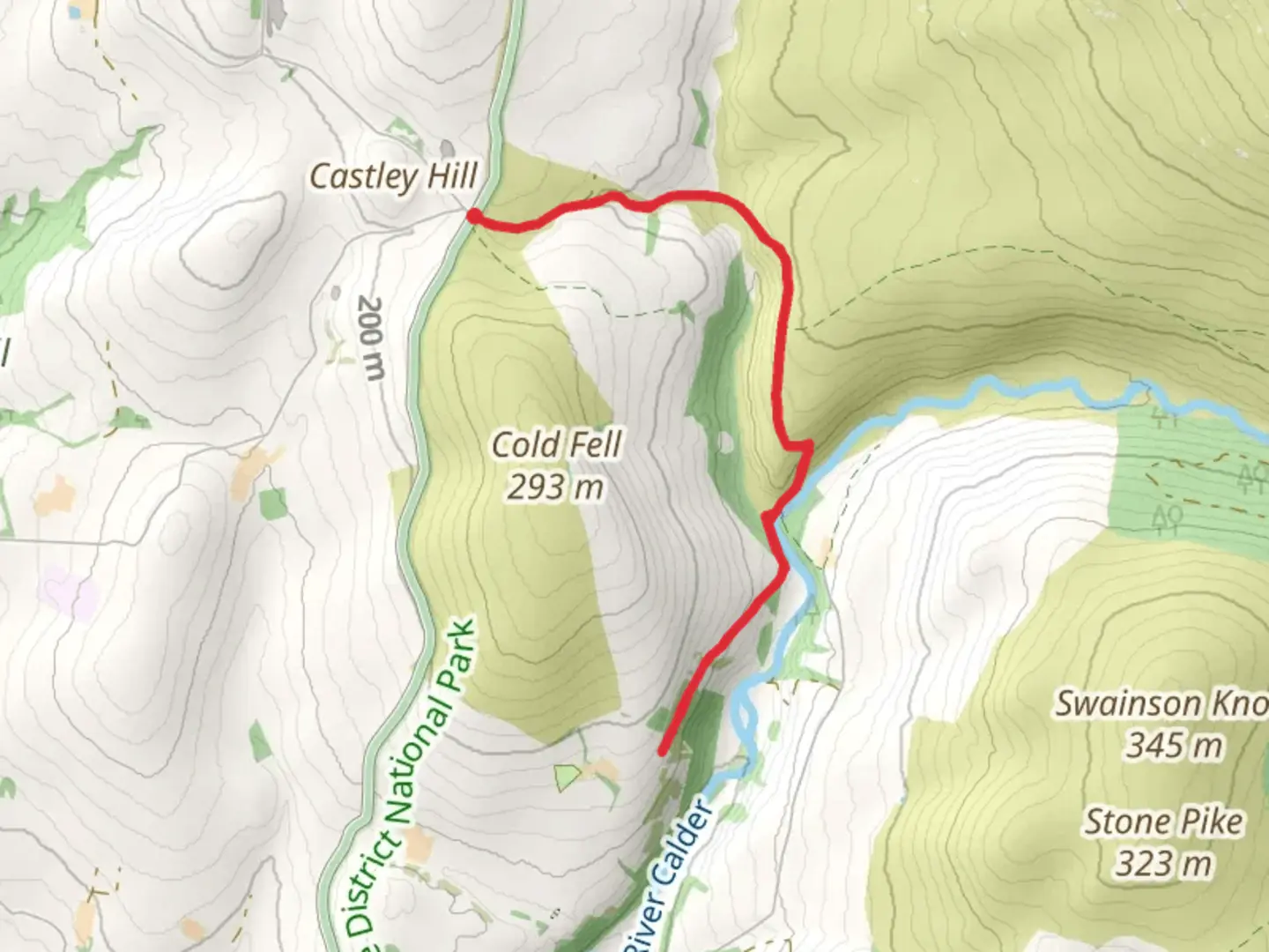 An image depicting the trail River Calder Streamside Walk - Cold Fell and its surrounding area.