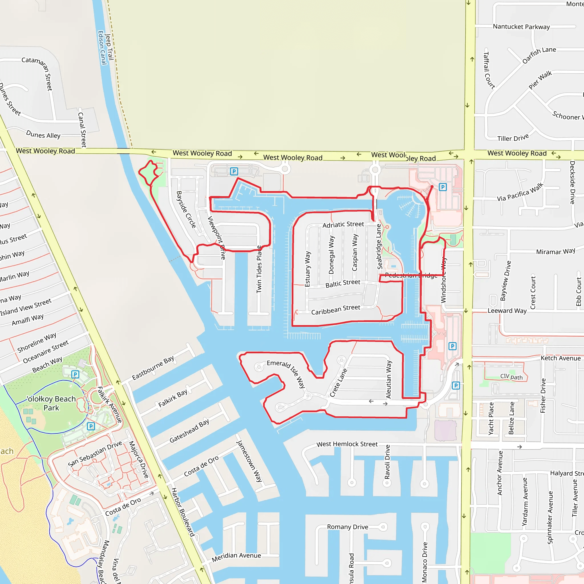 Pedestrian Bridge and Edison Canal mobile static map
