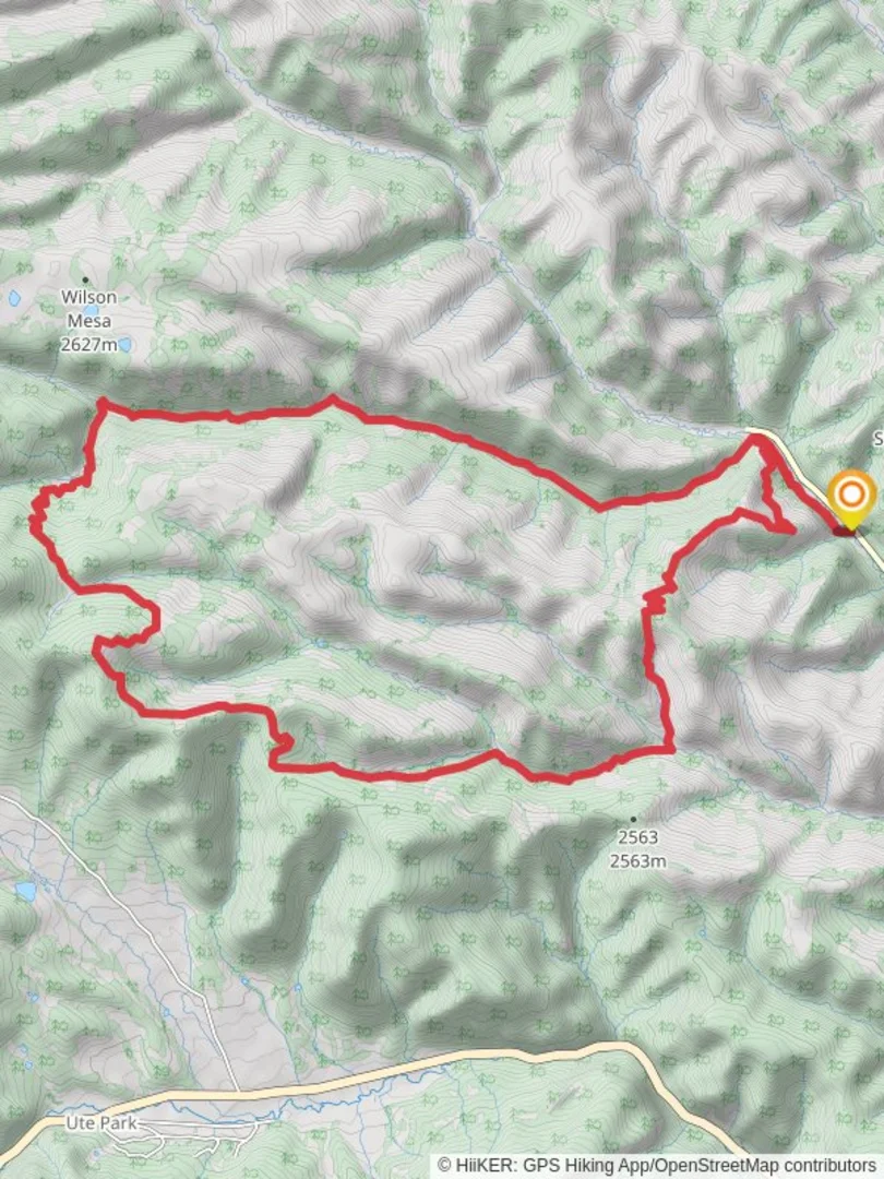 An image depicting the trail Emergency Use and Dean Camps Junction to New Dean Loop Trail and its surrounding area.