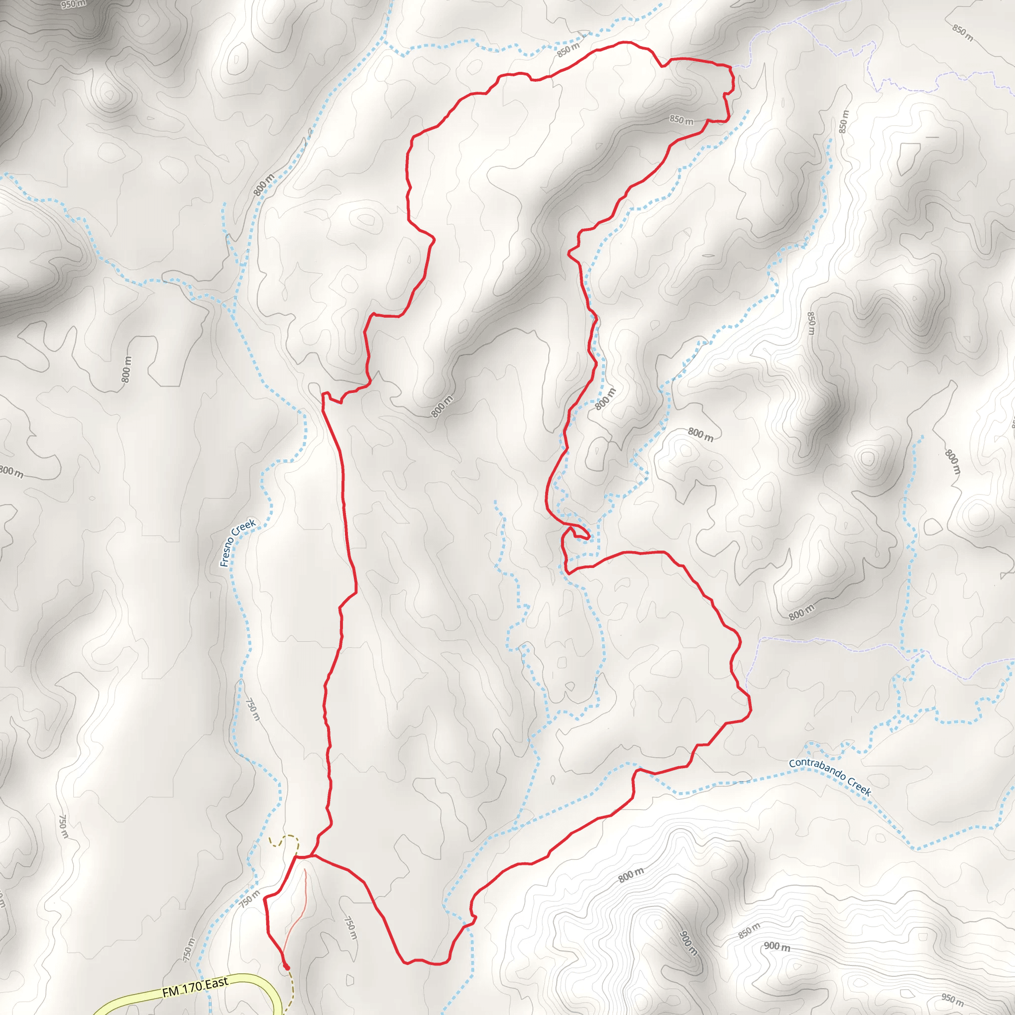 West Main, Dome and Fresno Divide Loop Trail mobile static map