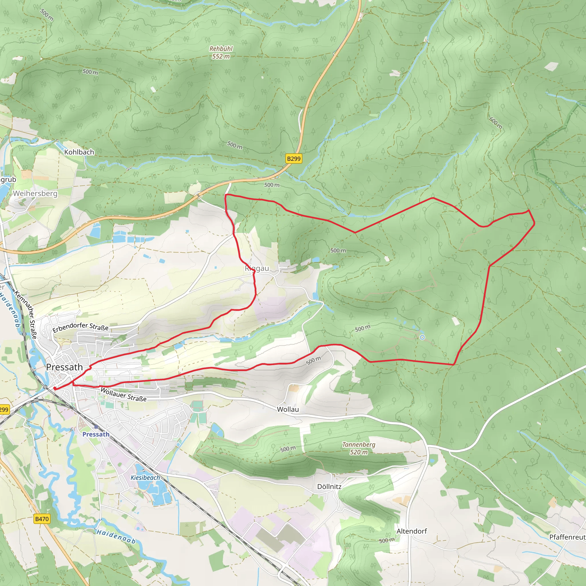 Pressath and Riggau Loop mobile static map