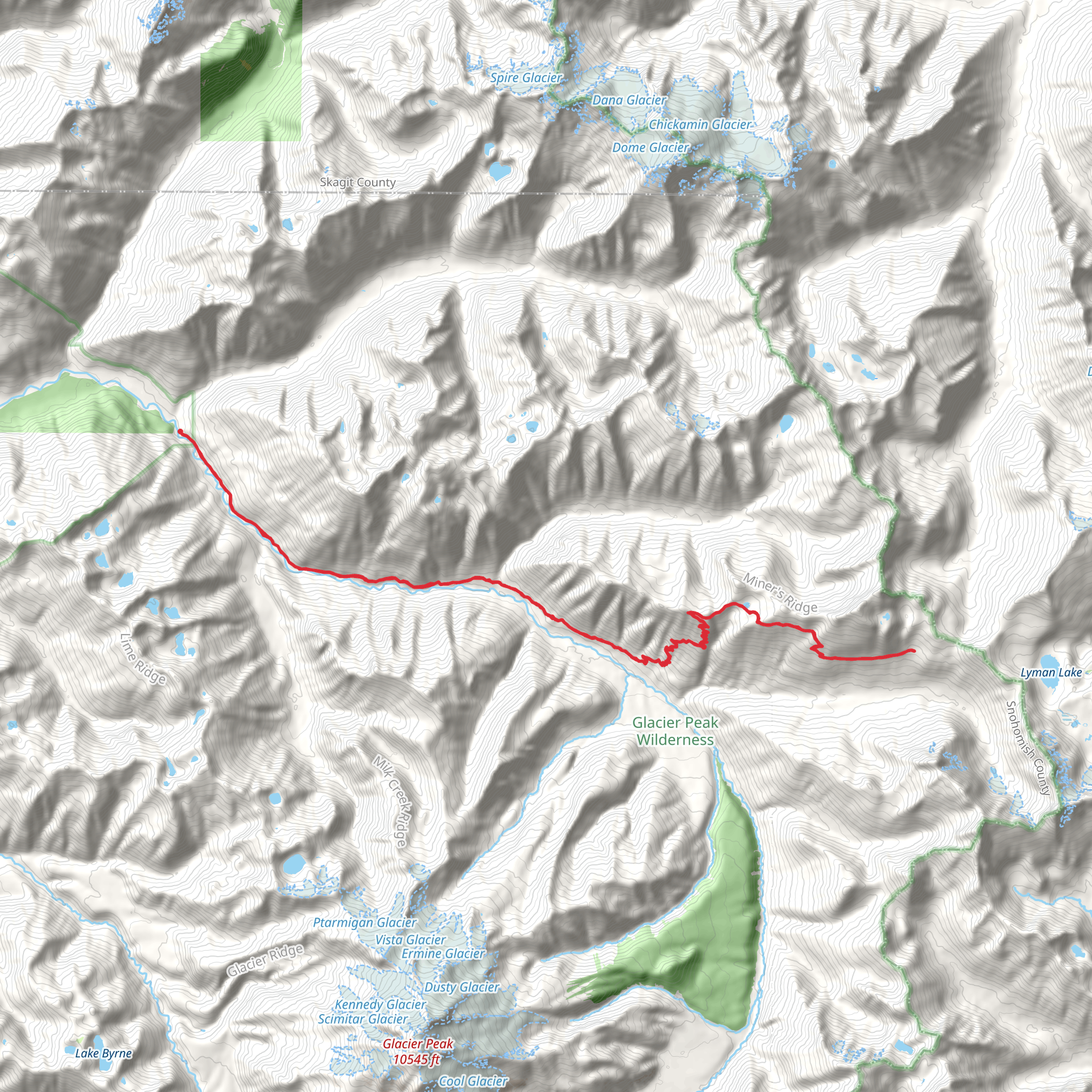 Miners Ridge Trail mobile static map