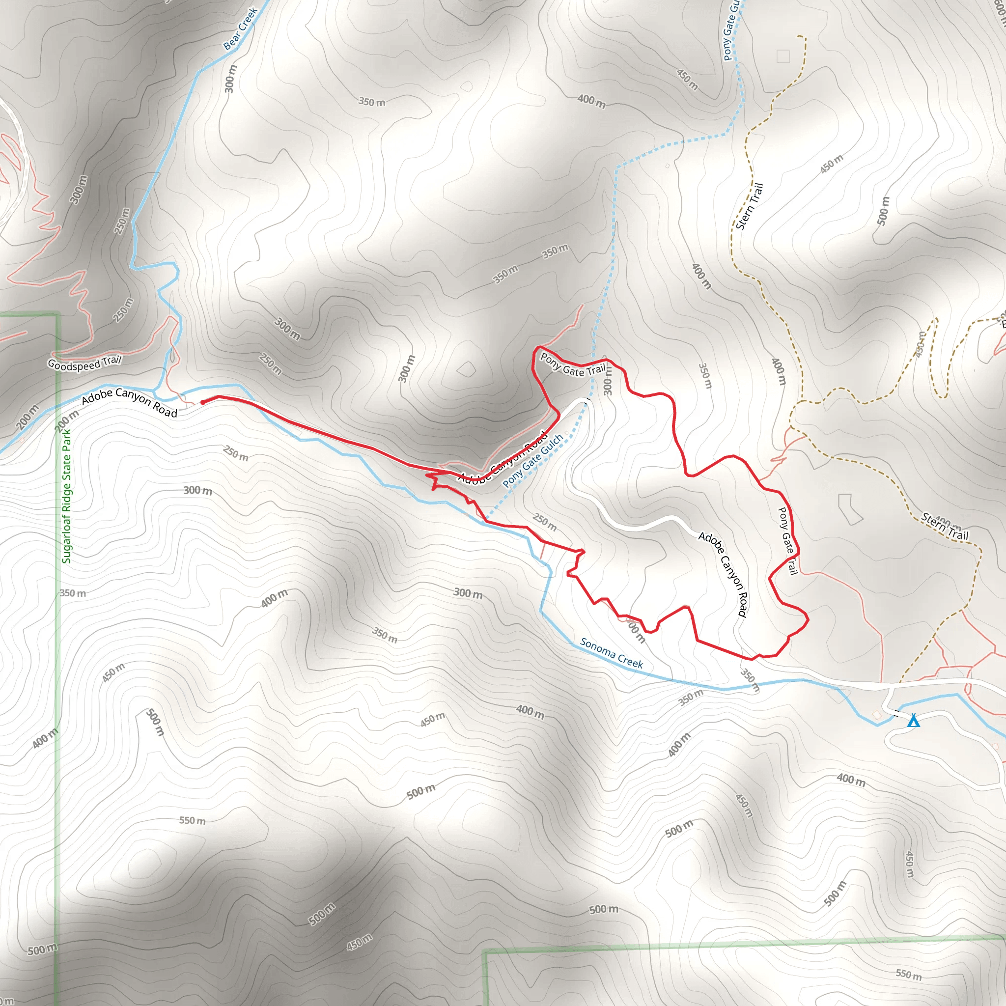 Sonoma Creek Loop mobile static map