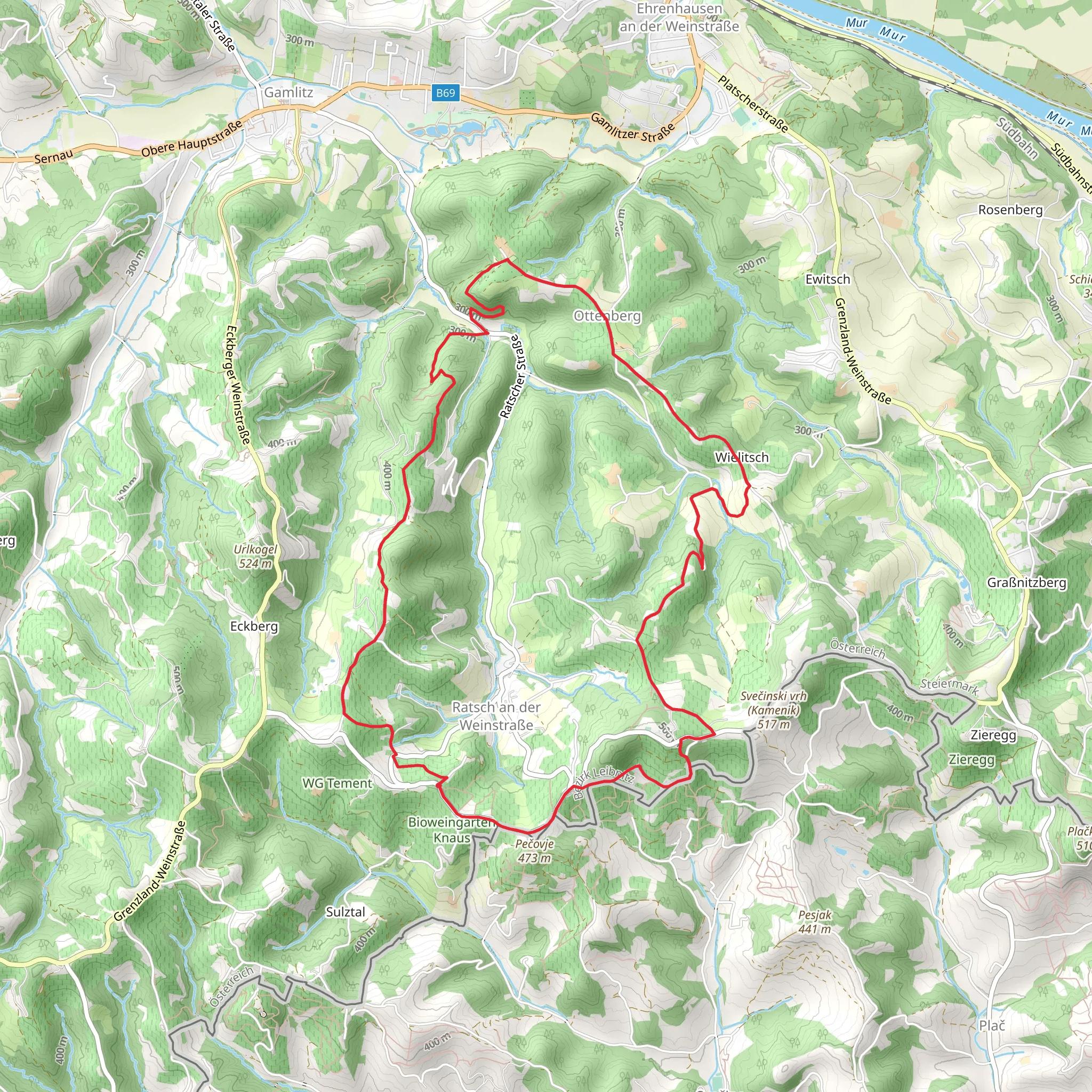 Ratsch-Ottenberg Weinwanderweg mobile static map