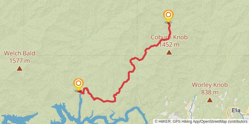 Southeastern Serpentine Trail stage 34 Map