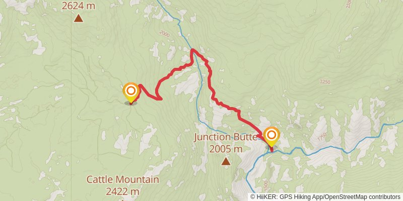 Junction Butte via Mammoth Trail stage 2 Map