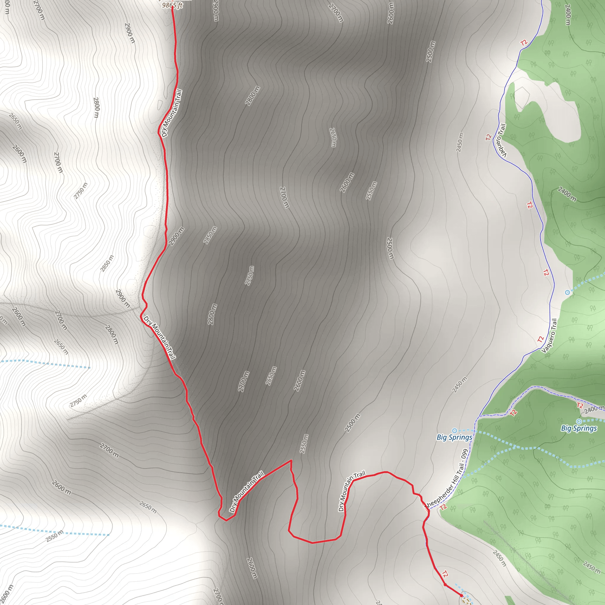 Dry Mountain Trail mobile static map