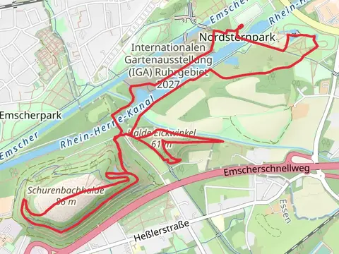 Schurenbachhalde and Rhein-Herne-Kanal via ZollvereinSteig