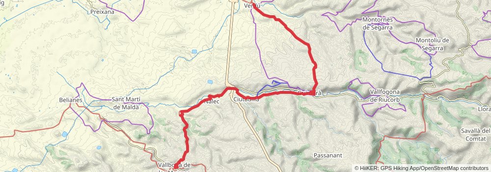 GR 3 Central Path of Catalonia stage 44 Map