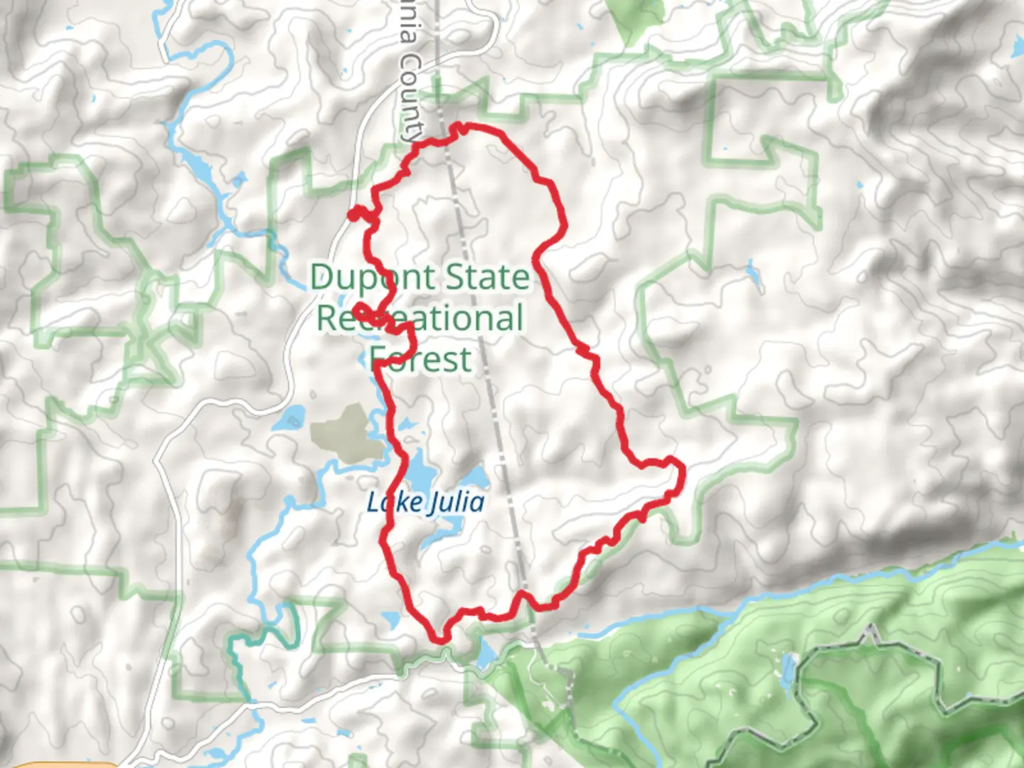An image depicting the trail Hilltop, Reasonover Creek and Ridgeline Loop Trail and its surrounding area.