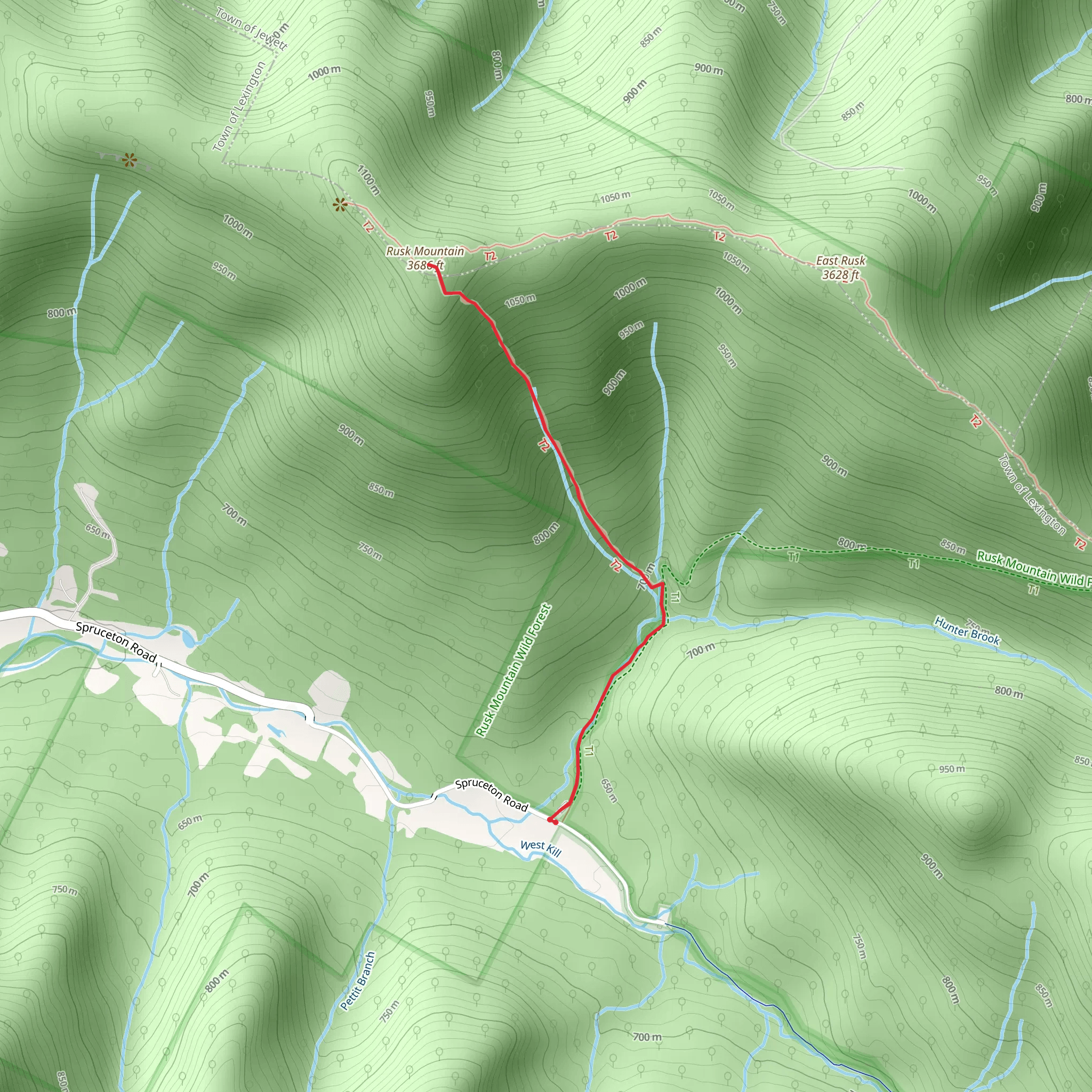 Rusk Mountain from Spruceton Road mobile static map