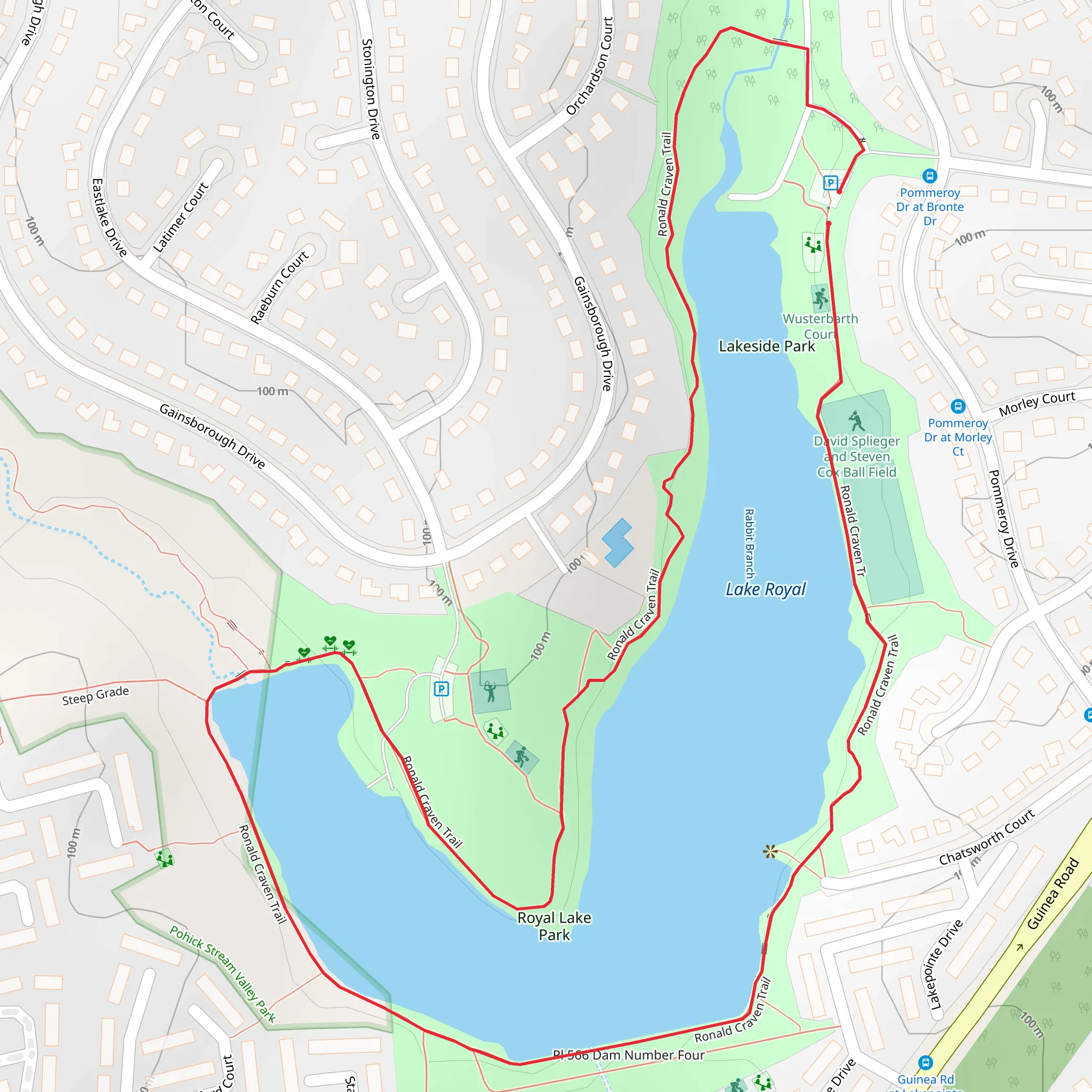 Rabit Branch Loop via Ronald Craven Trail mobile static map