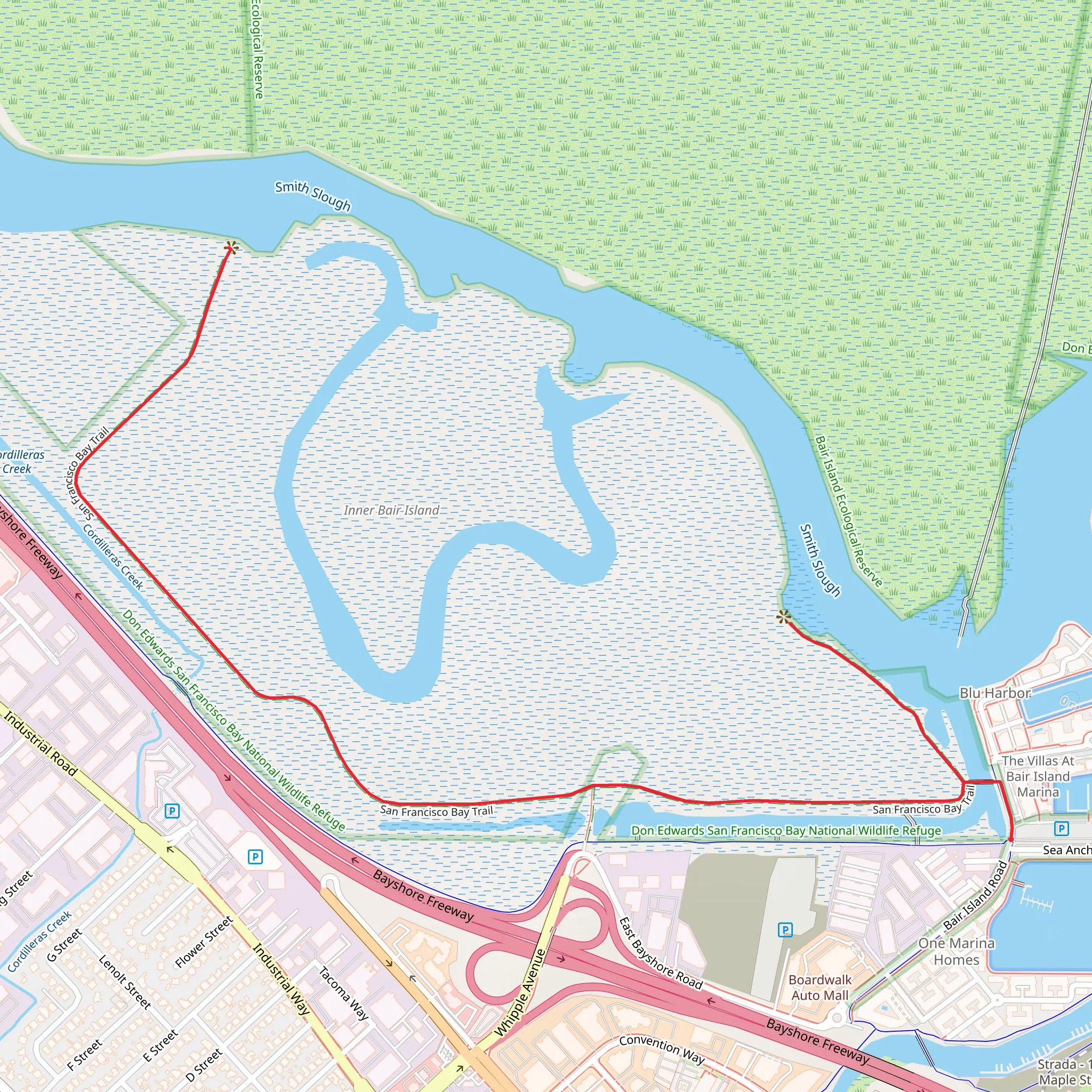 San Francisco Bay Trail - Sea Anchor Drive mobile static map
