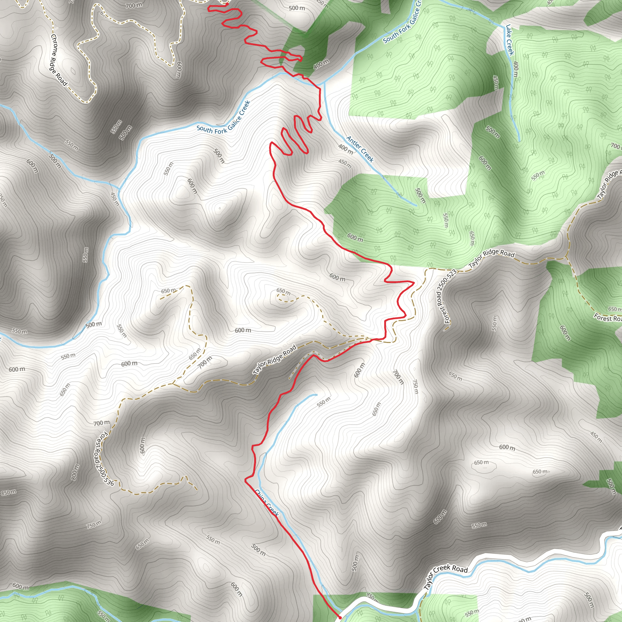 China Creek Trail mobile static map