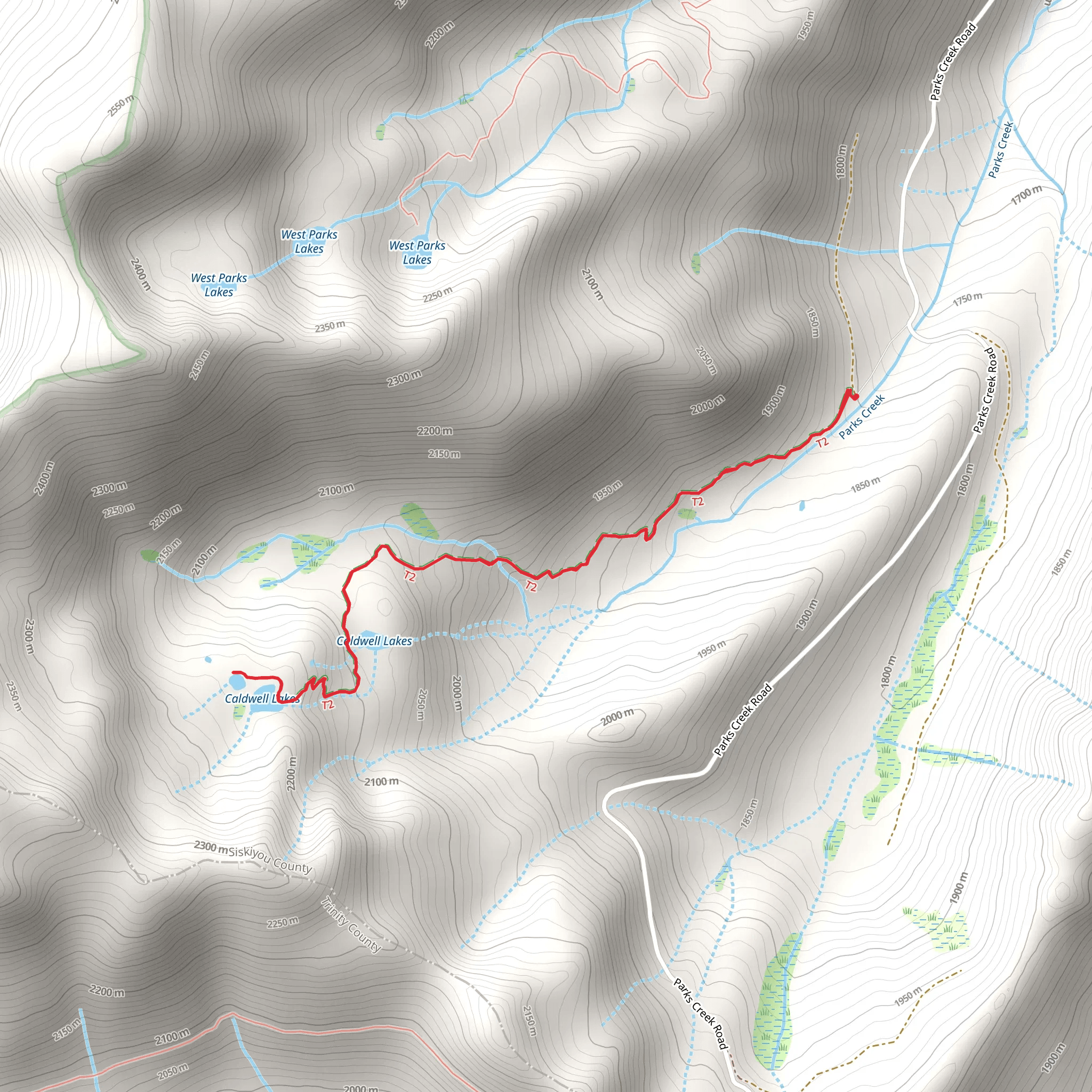 Caldwell Lakes Trail mobile static map