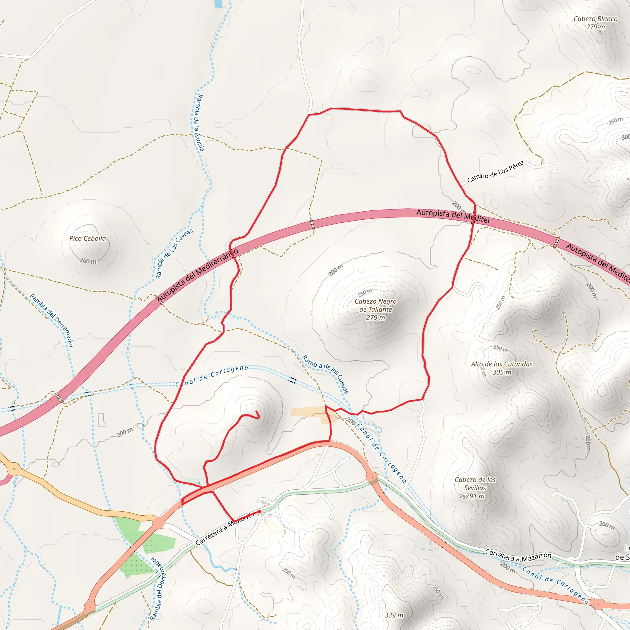 Tallante Trail PR MU 107 mobile static map