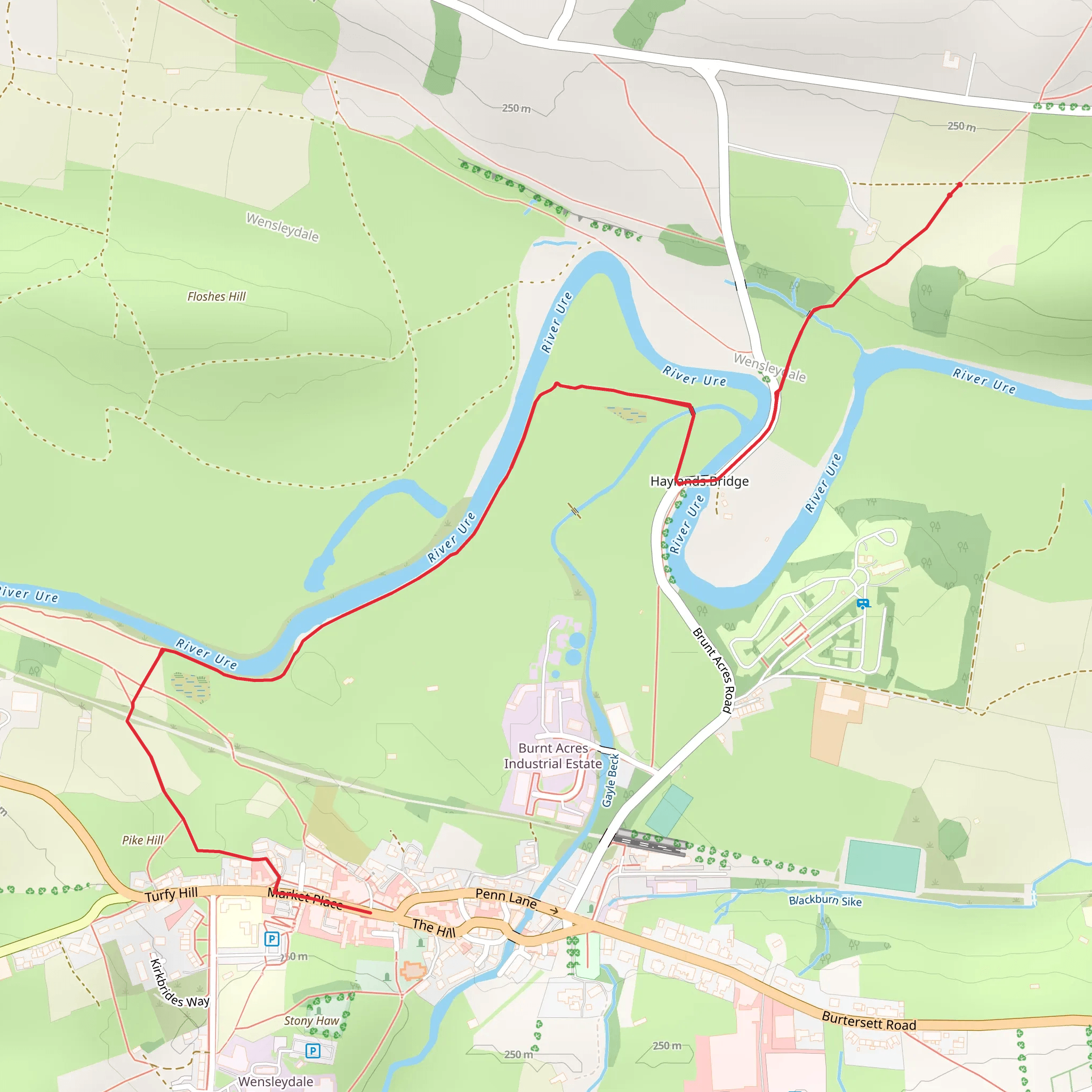 River Ure Walk - Hawes mobile static map