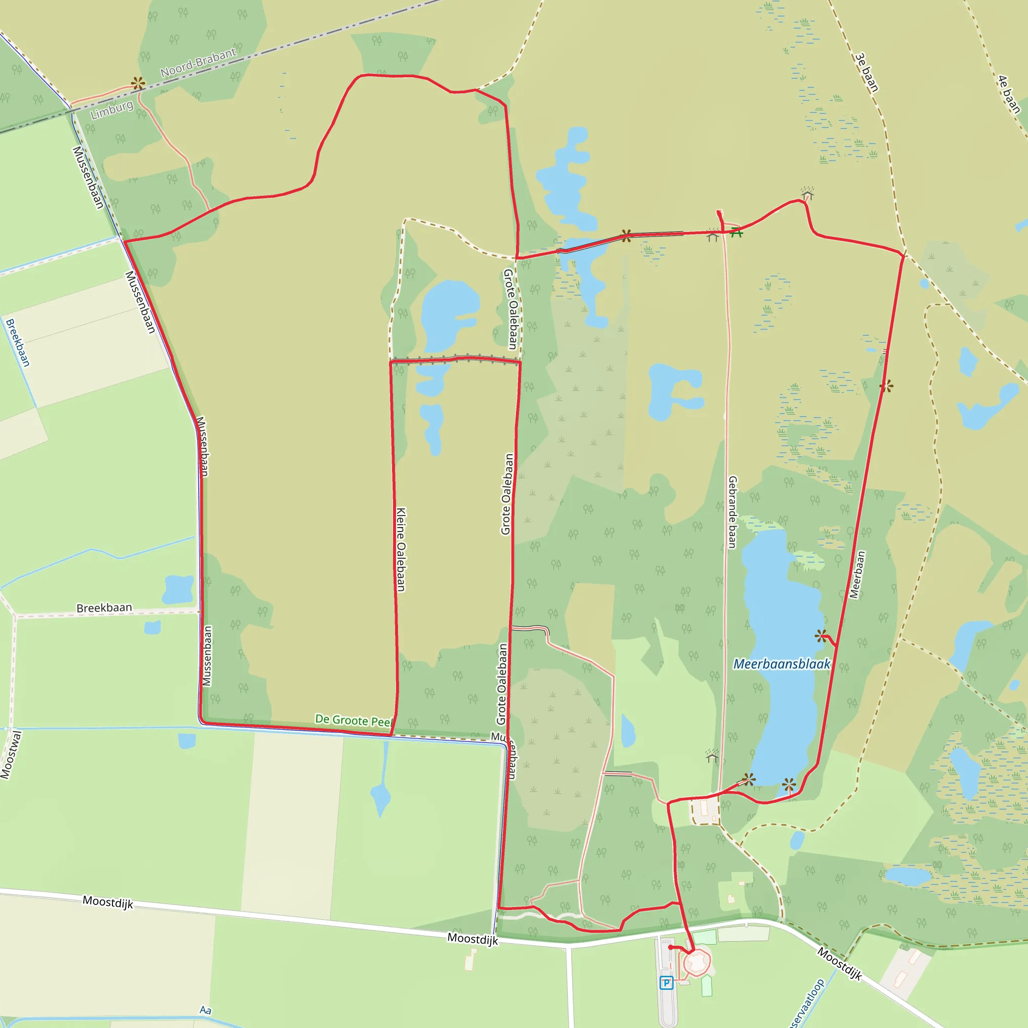 Meerbaansblaak via Meerbaan and Mussenbaan mobile static map